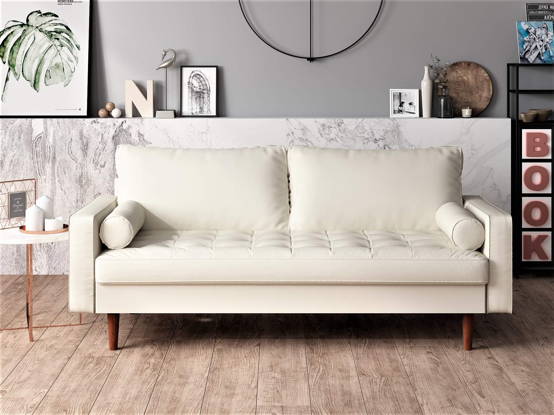 US Pride Furniture , Loveseat, White