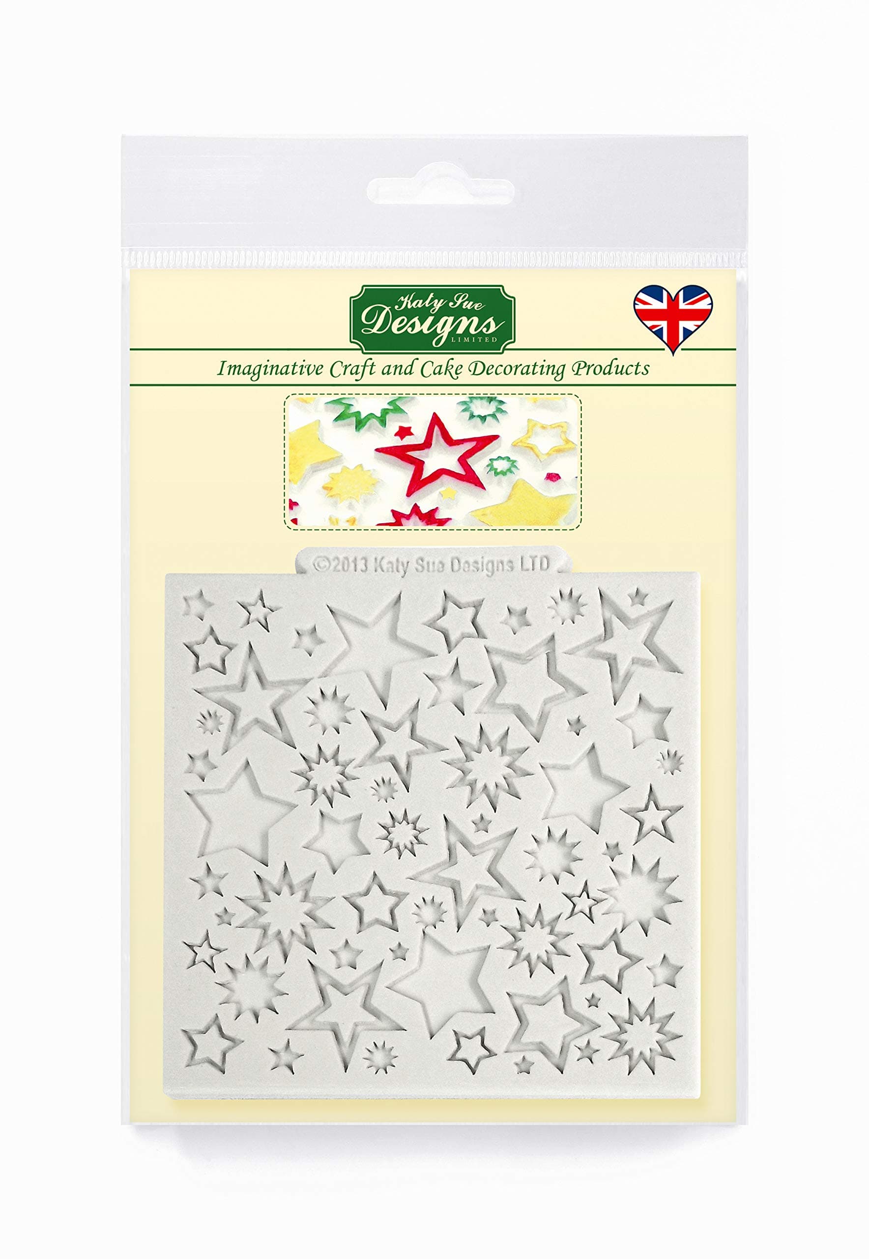Starburst Silicone Mold Design Mat for Cake Decorating, Cupcakes, Sugarcraft, Candies, Clay, Crafts and Card Making, Food Safe Approved, Made in the UK