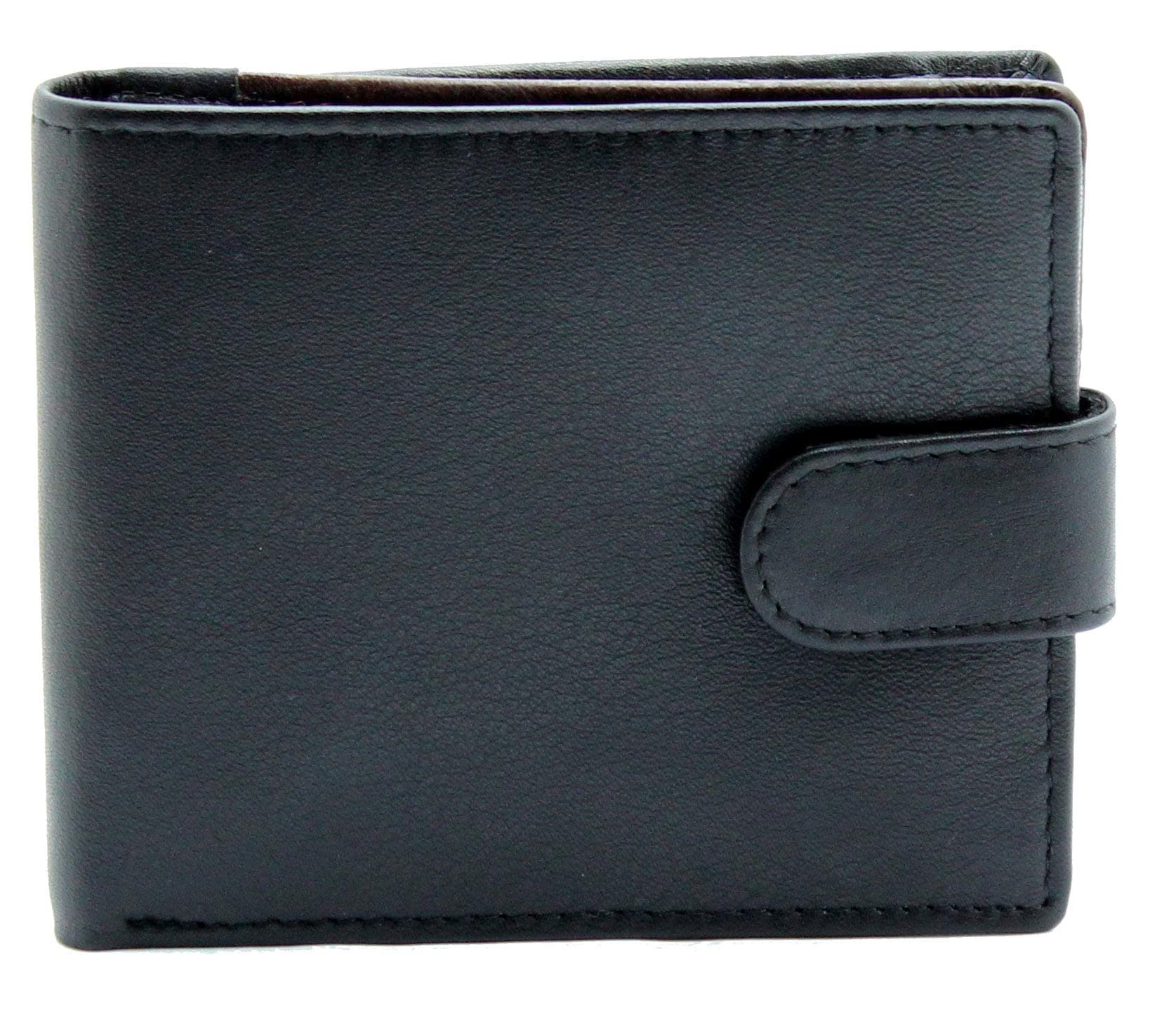 StarHide Mens RSoft Nappa Leather Bifold Wallet with A Side Zipped Coin Pocket