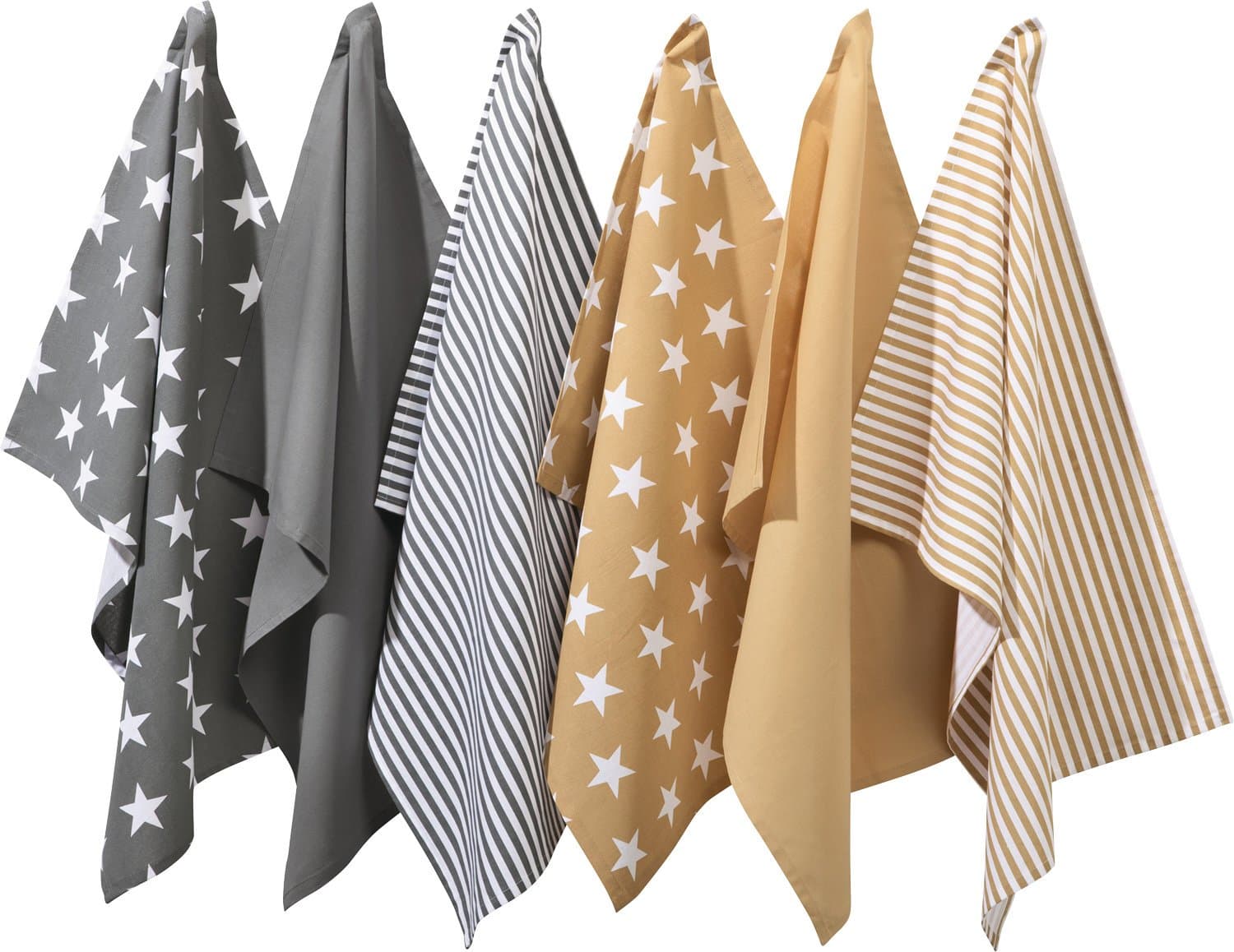 REDBEST 6-Pack Tea Towels Grey/Beige Size 50x70 cm