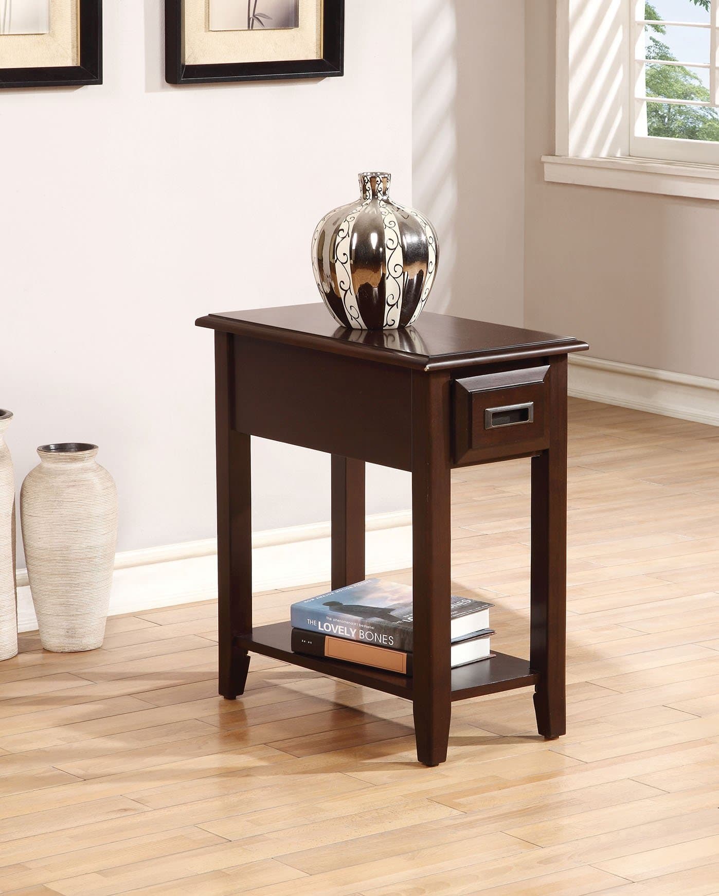 AcmeFlin Accent Table in Dark Cherry