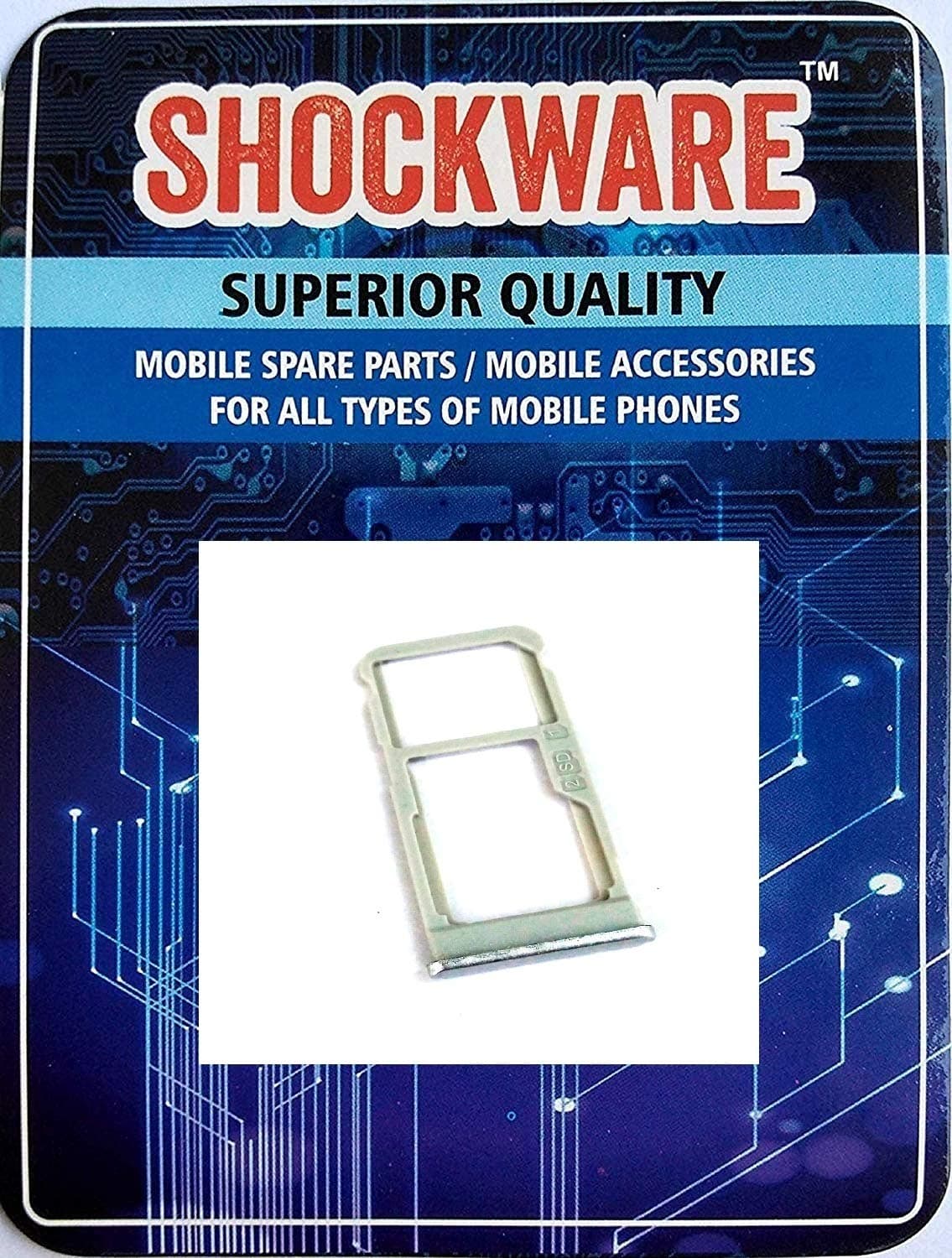 Shockware® SIM Tray Sim Card Slot Holder Compatible with Nokia 6.1 Plus : White