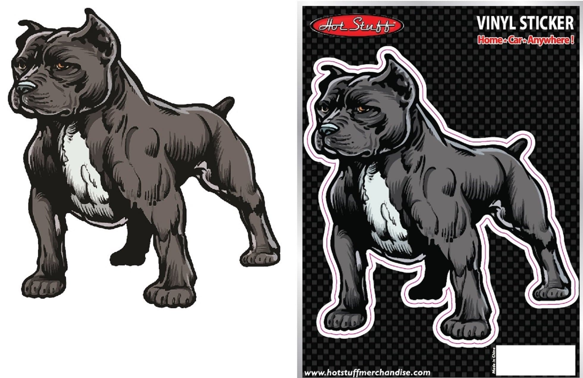 HOT STUFF MERCHANDISE PIT BULL DOG AUTO STICKER