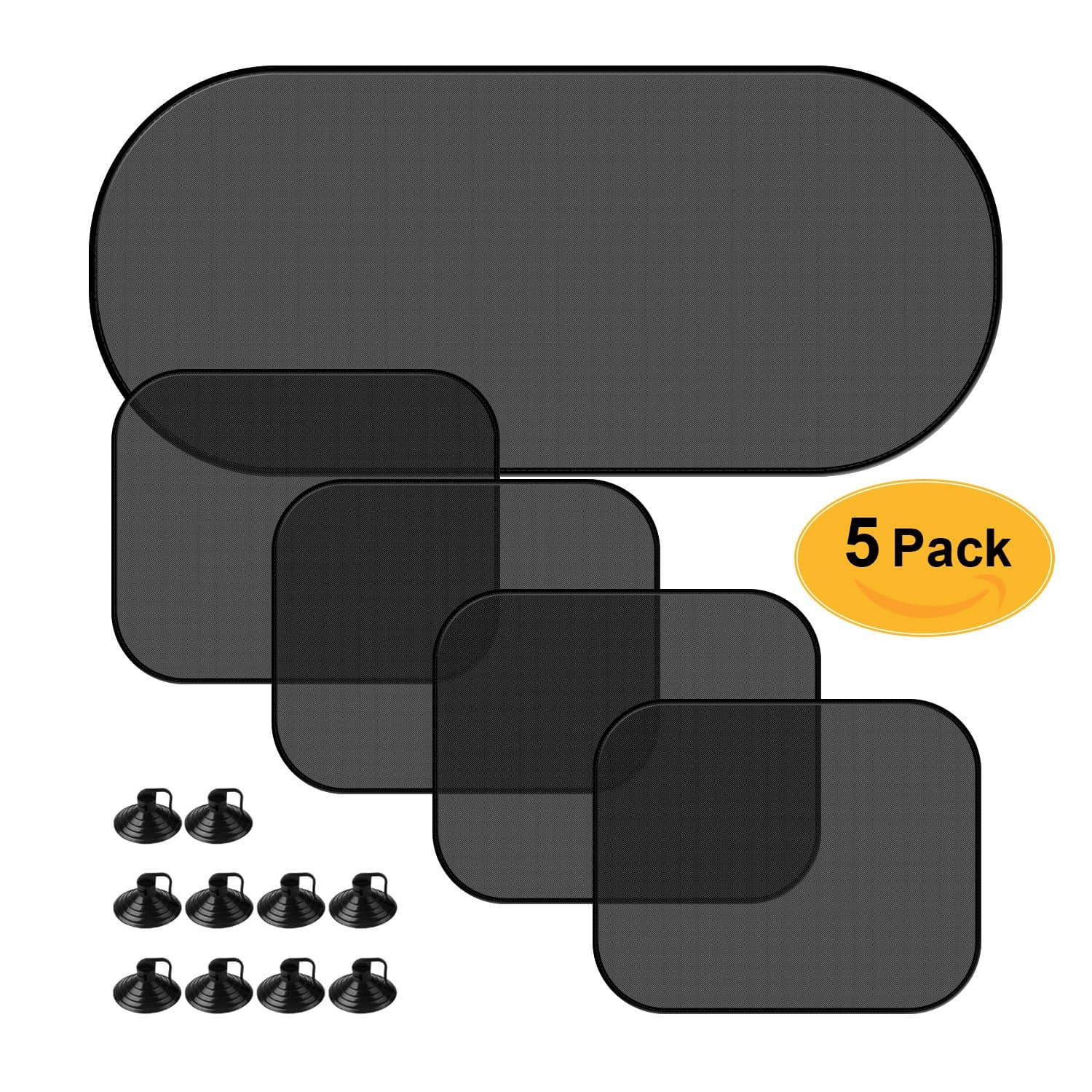 Alintor 5 Pack Baby Car Window Shades Blocks UV Rays and Sun Glare Heat, Protection for Your Kids, Pets, Provide Comfortable and Cool Car Travels
