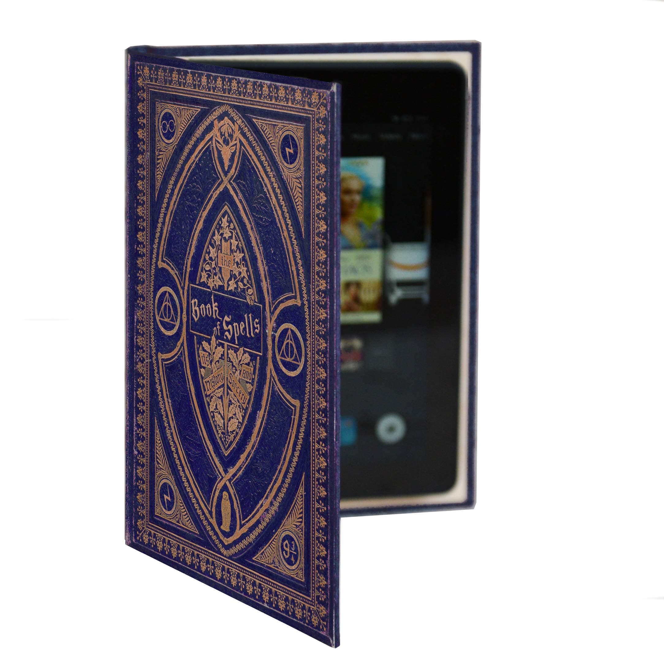 Kindle Fire and 7 Inch Tablet Case with Harry Potter Inspired Book of Spells Book Cover (Ravenclaw Blue)