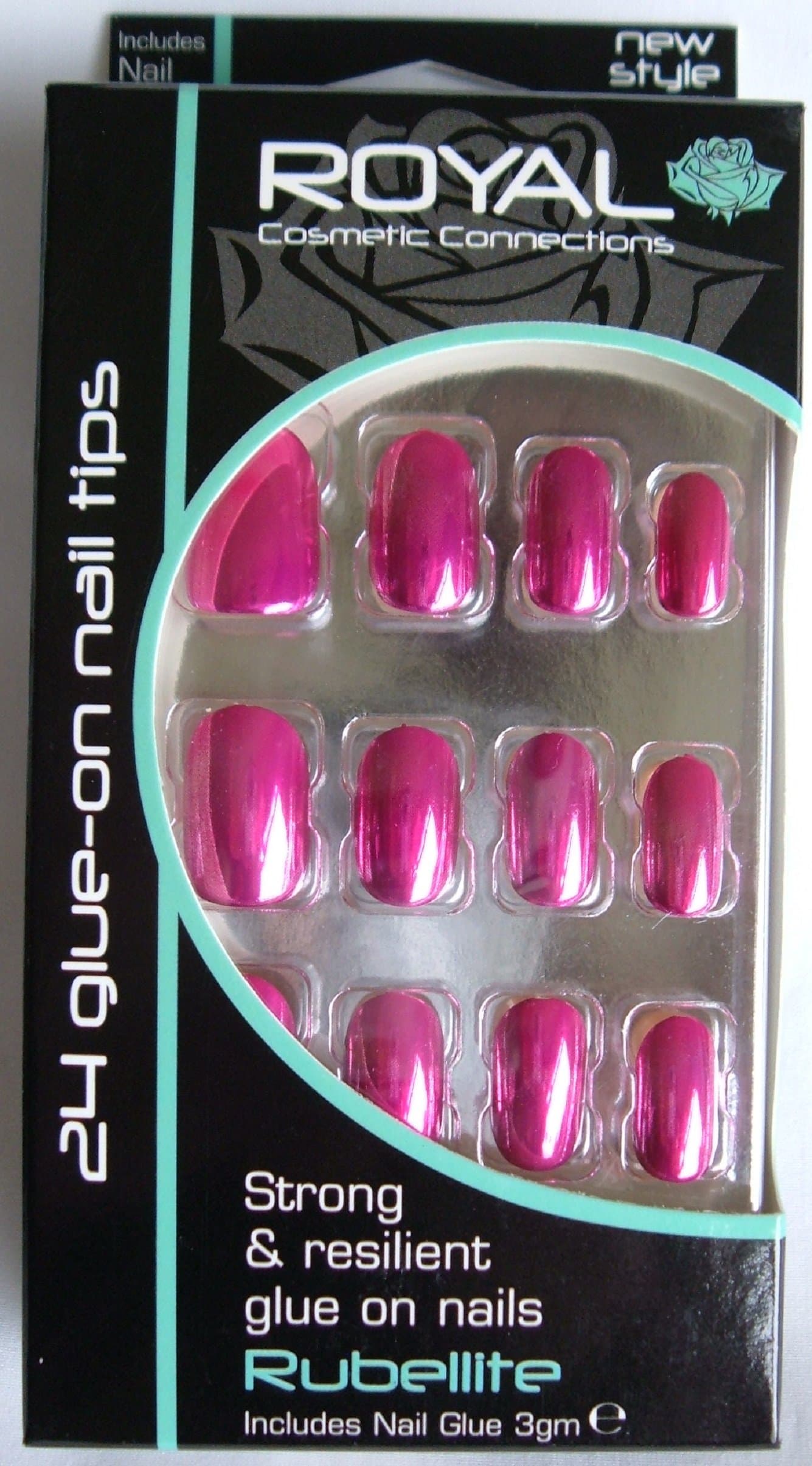 Royal 24 Glue on Nail Tips (Rubellite)
