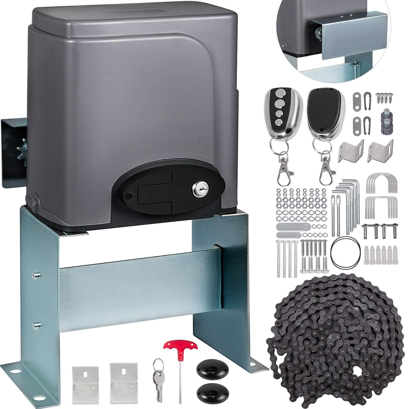 KITGARN 1400LBS/60KG Automatic Garage Door Opener Electric Operator Automatic Gate Openers Sliding Gates Kit with Remote Control (1400LBS/60KG)