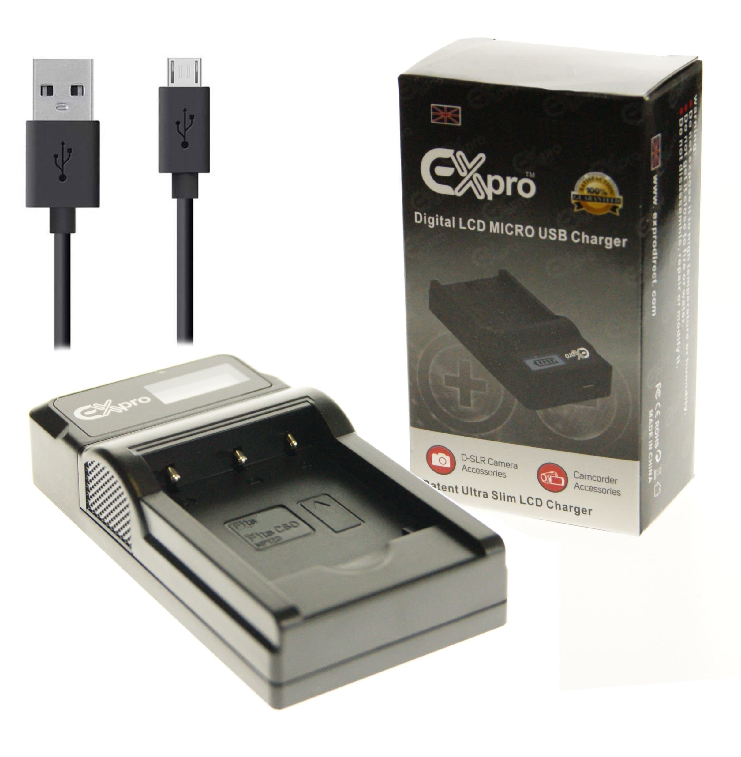 Ex-Pro® Panasonic DE-A49 DMW-BLB13, DMWBLB13, DMW-BLB13E, BLB13E, DMW-BLB13E9, BLB13E9 LCD Go-Charge USB Charger for Panasonic Lumix Model [See Description for Models]