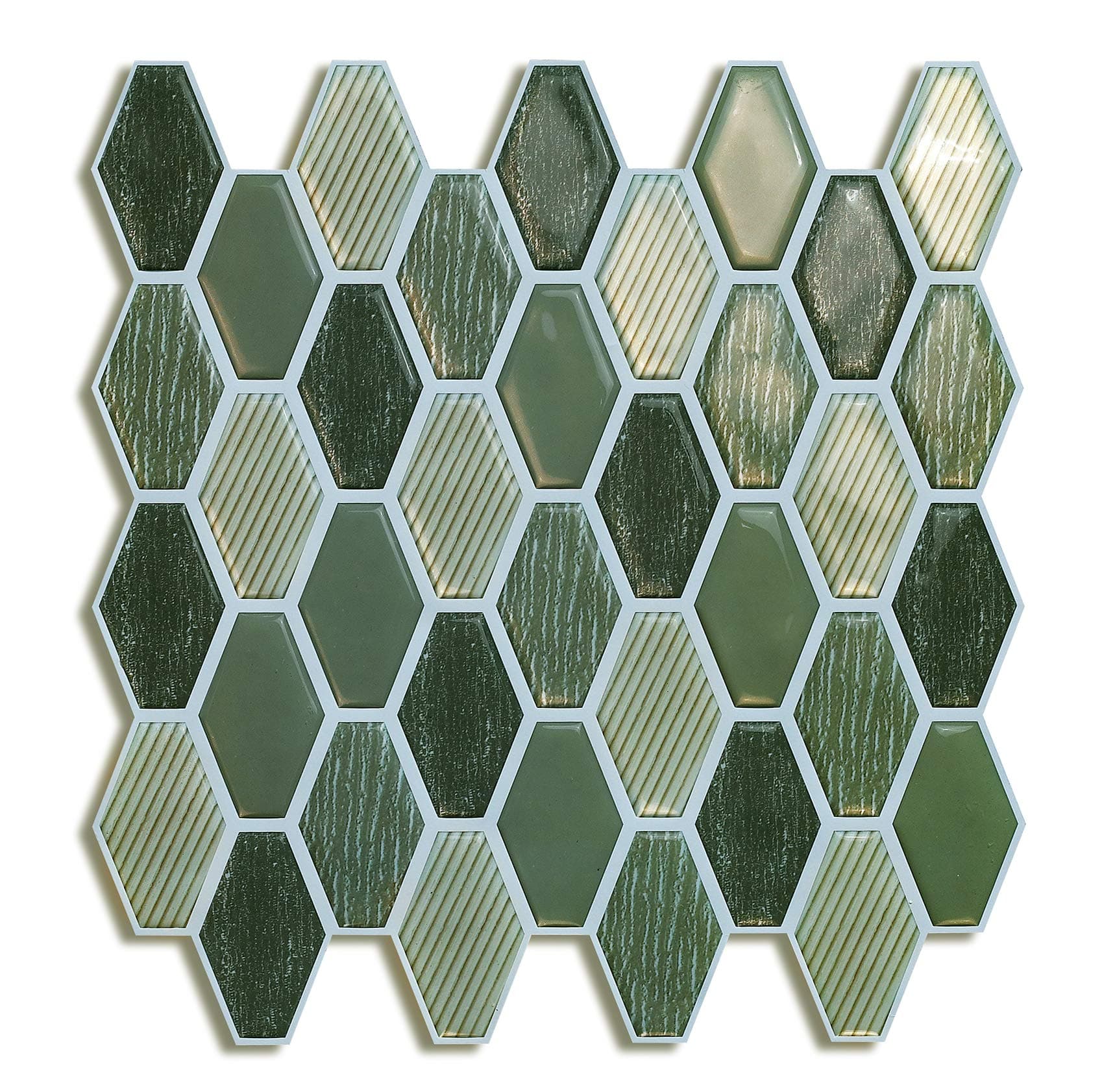 Peel and Stick Backsplash for Kitchen, Stick on Tile in Green (4 Tiles)