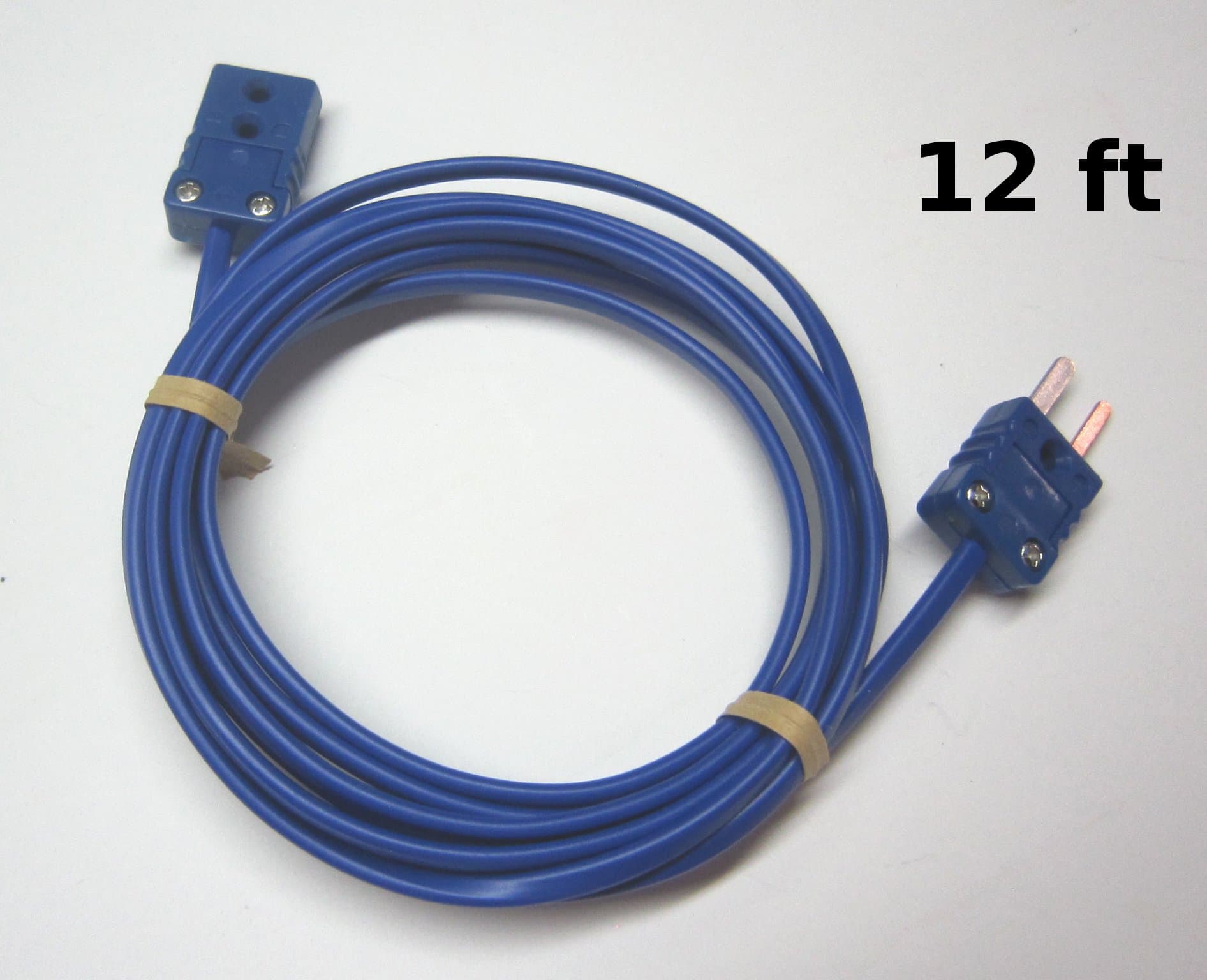 T-Type Thermocouple Extension Cable Wire with Miniature Mini Thermocouple Connectors 12 ft (= 4 yard) long