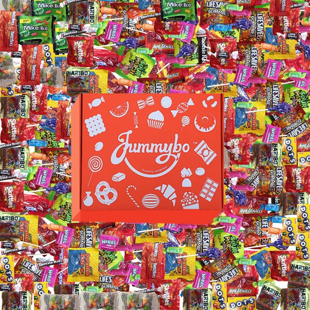 Assorted Candy | Mixed Snacks Box 6.5 Lb. | Twizzlers, Nerds, Sour Patch, Haribo, Mike and Ike, Tootsie Rolls & More | Ideal for Birthdays, School Snacks, Piñata Filling, Party Favors | 200 Packs