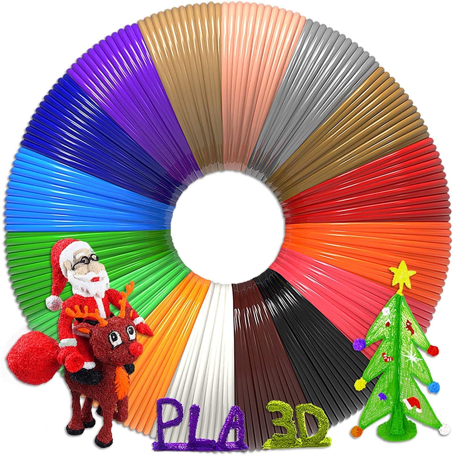 MagicBiu 3D Printer Printing Pen Filament Refill(16 Colors, 320 Feet), Bonus 8 Drawing Stencils, Finger Caps, PVC Drawing Board, 1.75mm PLA Compatible for Dikale Tecboss Nulaxy etc(Not Fit 3Doodler)