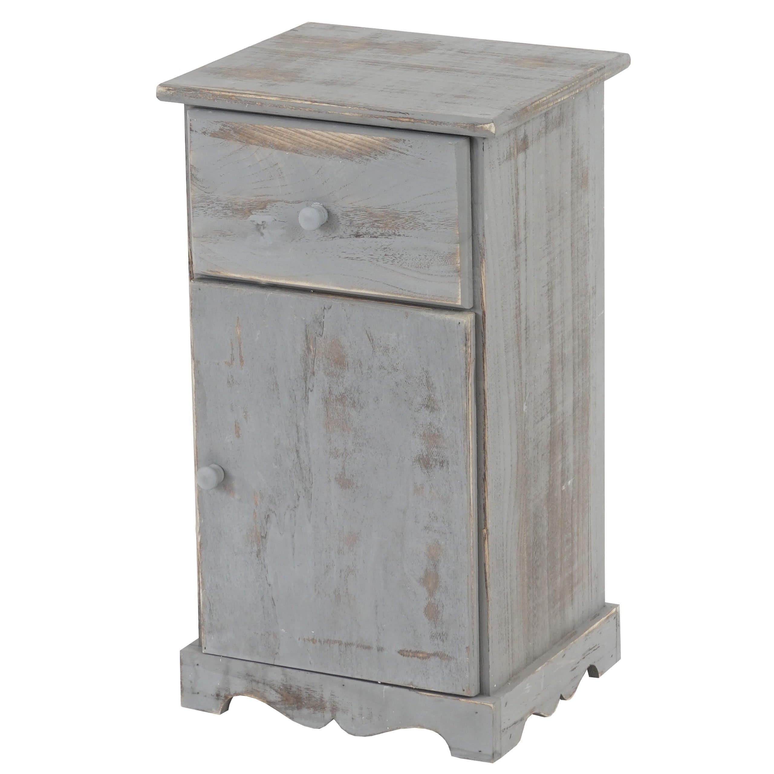Mendler Telephone Table Side Table Bedside Chest, 63 x 35 x 29 cm, Vintage Shabby-Look Grey