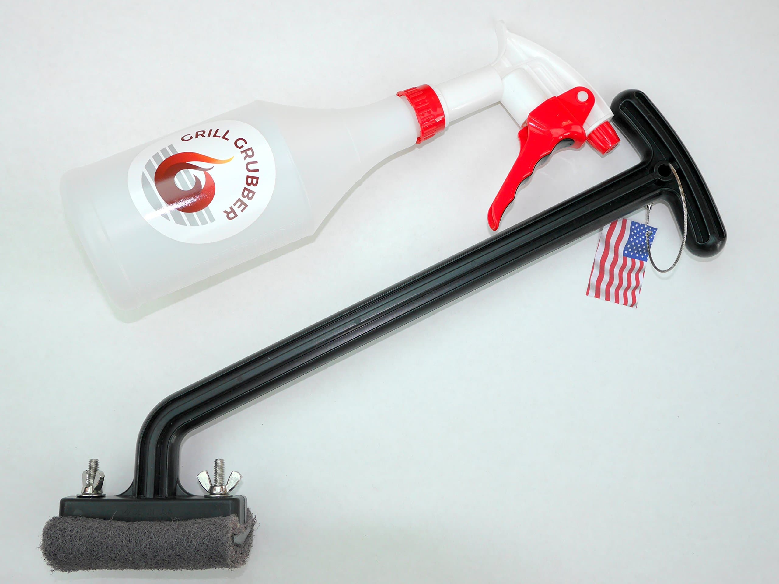 Grill Grubber BBQ Cleaning Brush Plus Grill Blaster Spray Bottle, Combo with NO Bristle Grill Brush