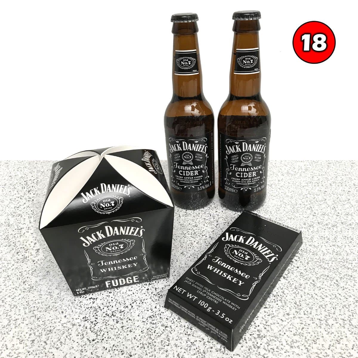 Jack Daniel's - Premium Gift Hamper (3) - containing Jack Daniel's Cider, Jack Daniel's Fudge and Jack Daniel's Chocolate