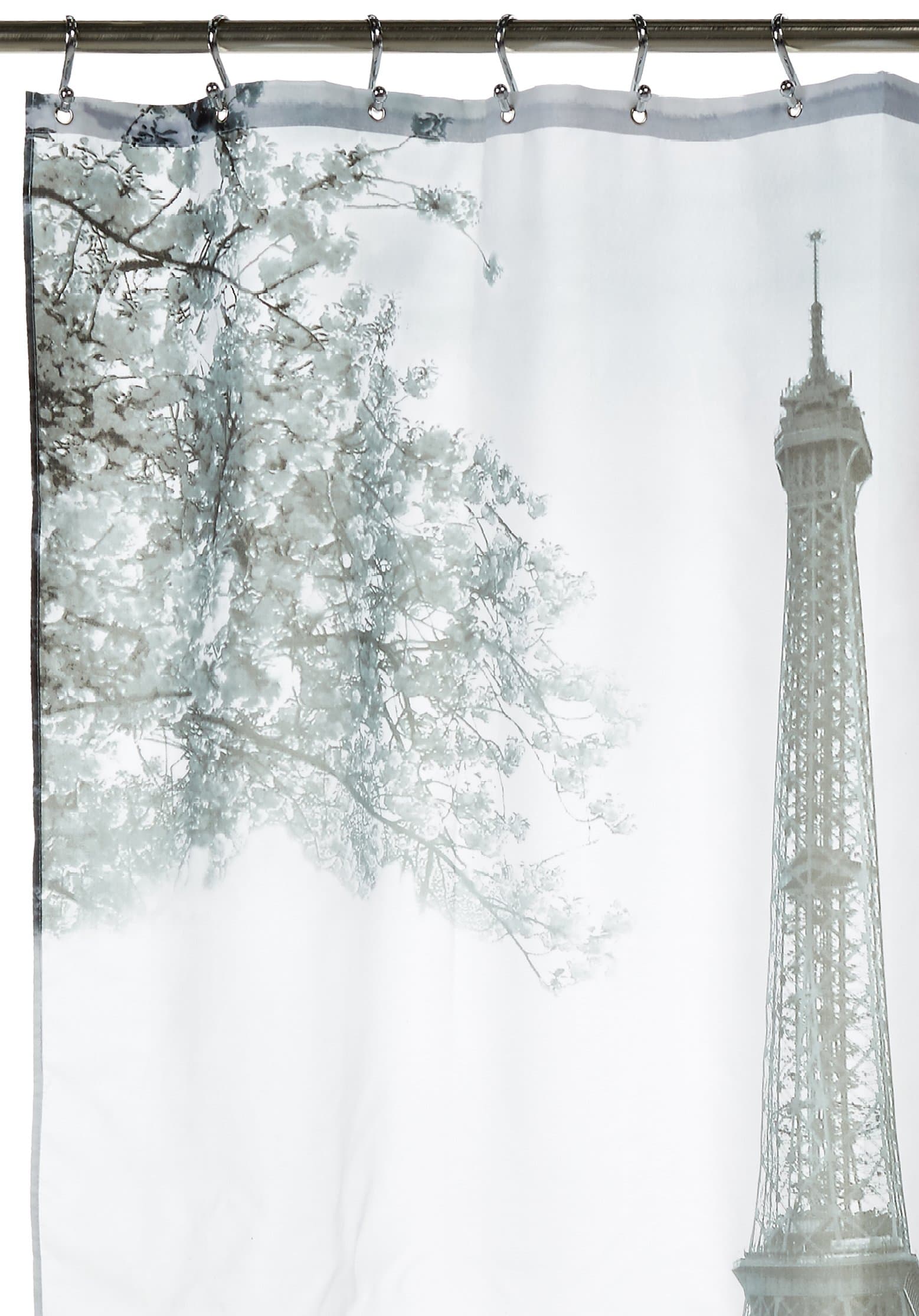 Eiffel Tower Shower Curtain,eiffel Tower Paris Monochrome and Pink French Kiss Romance Parisian Romantic Bath Decor - Shower Curtain - Water, Soap, and Mildew Resistant - Machine Washable