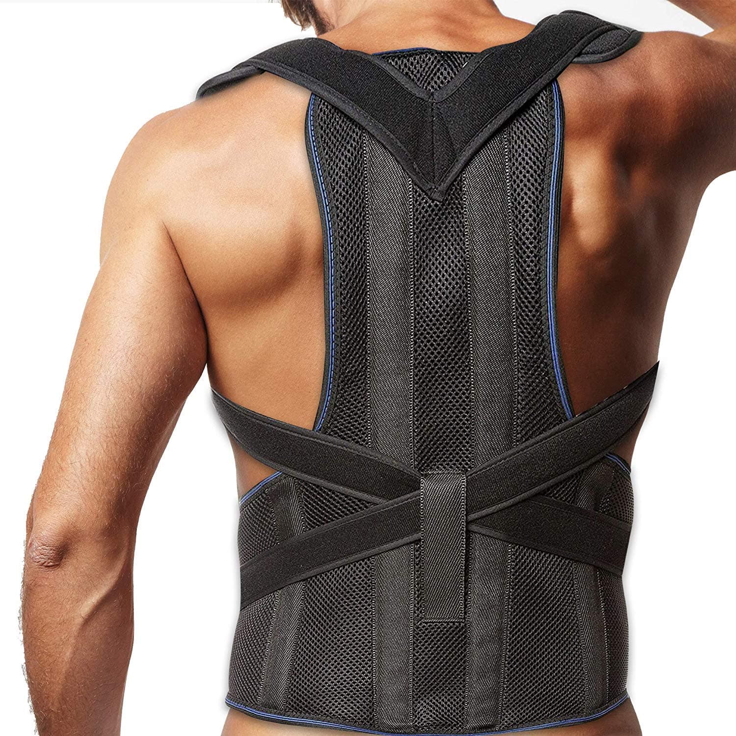 Medical Grade Posture Corrector Clavicle and Lower Back Support - Deluxe, Comfortable Back and Shoulder Brace for Men and Women - Medical Device to Improve Bad Posture, Hunchback, Aches & Pain