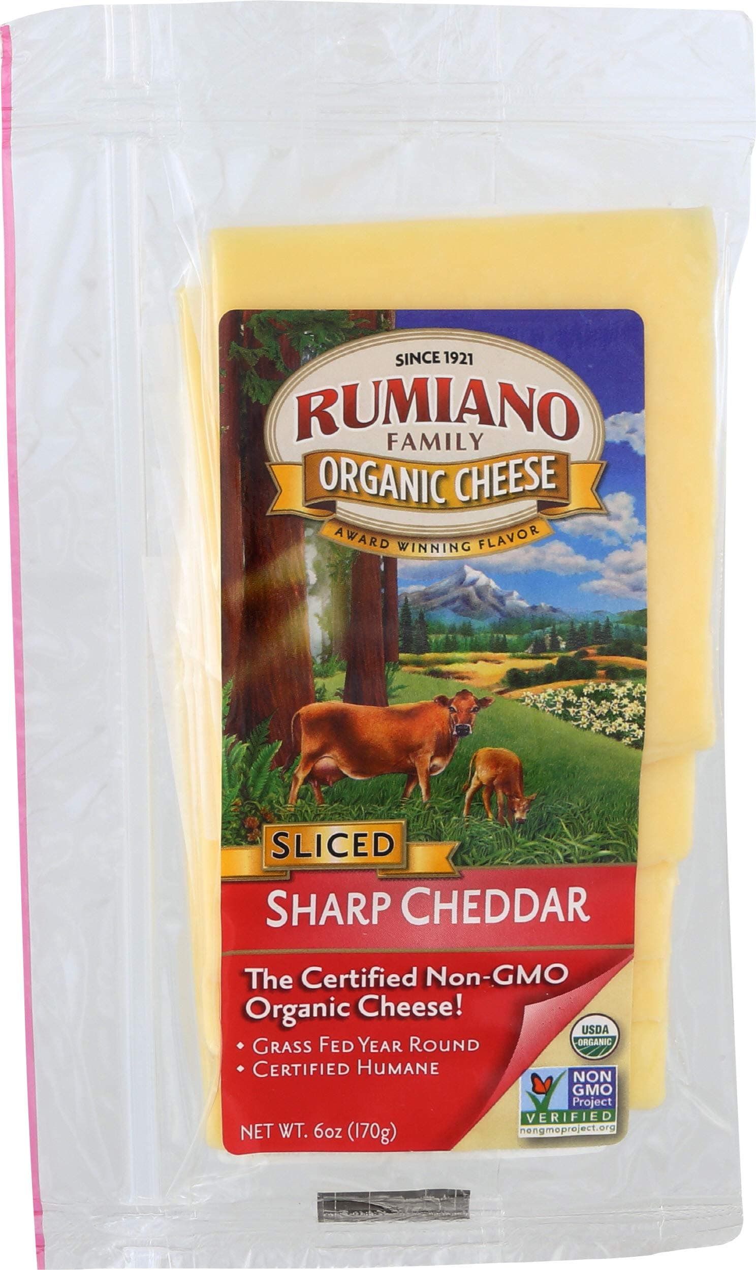 Rumiano, Cheddar Sharp Sliced Organic, 6 Ounce