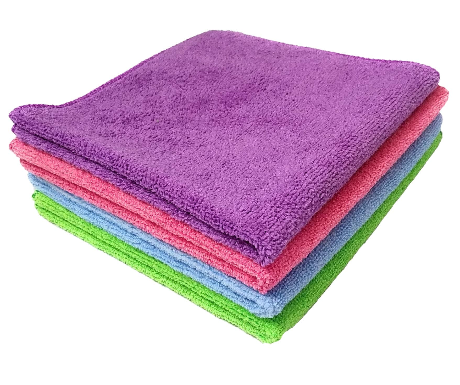 SOBBY 4 Pcs Microfiber Cloth for Car & bikes Cleaning Detailing polishing (40cmx40cm, 350gsm, Multicolour)