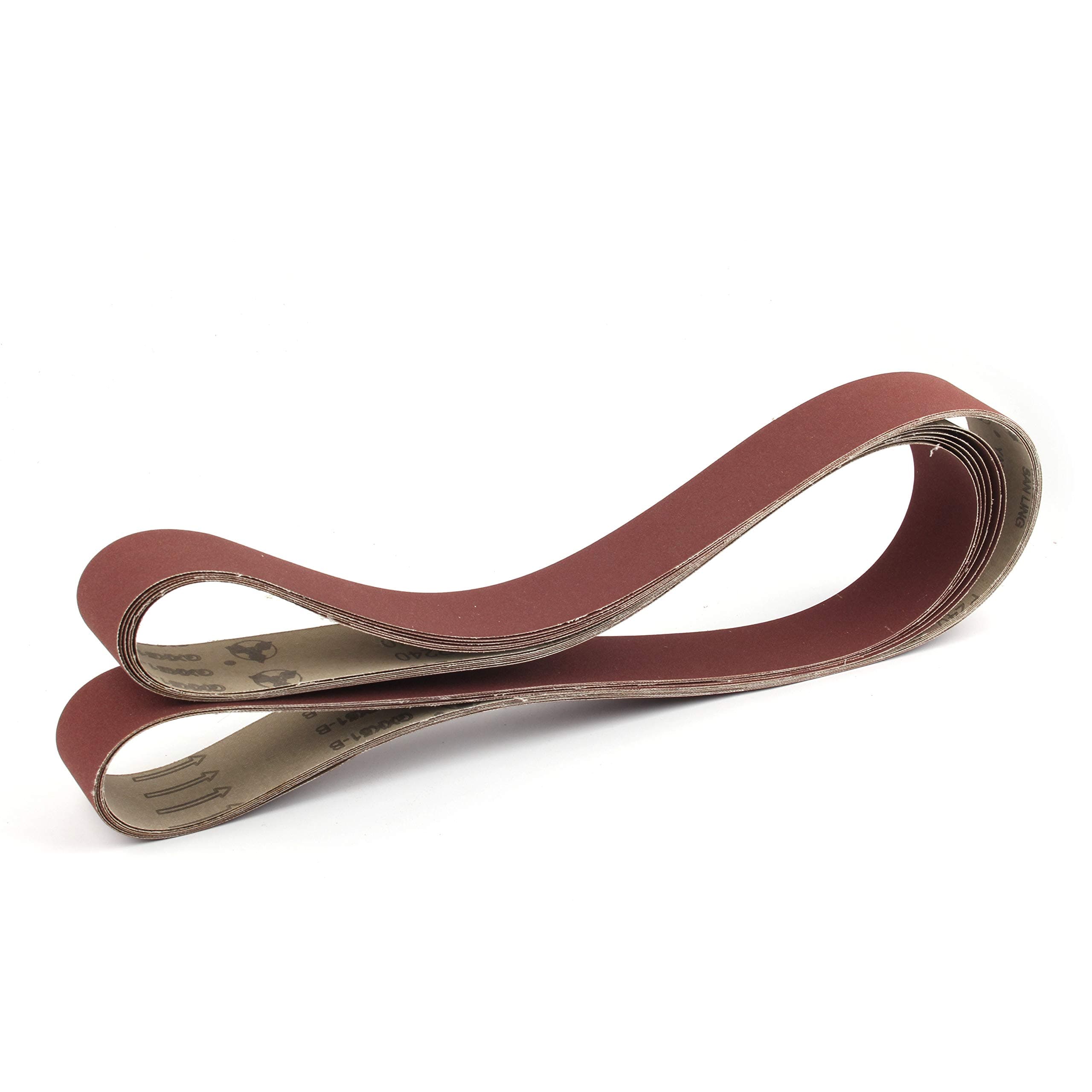 2 X 82 Inch Flexible Aluminum Oxide Multipurpose Sanding Belts, 6 Pack 100Grit