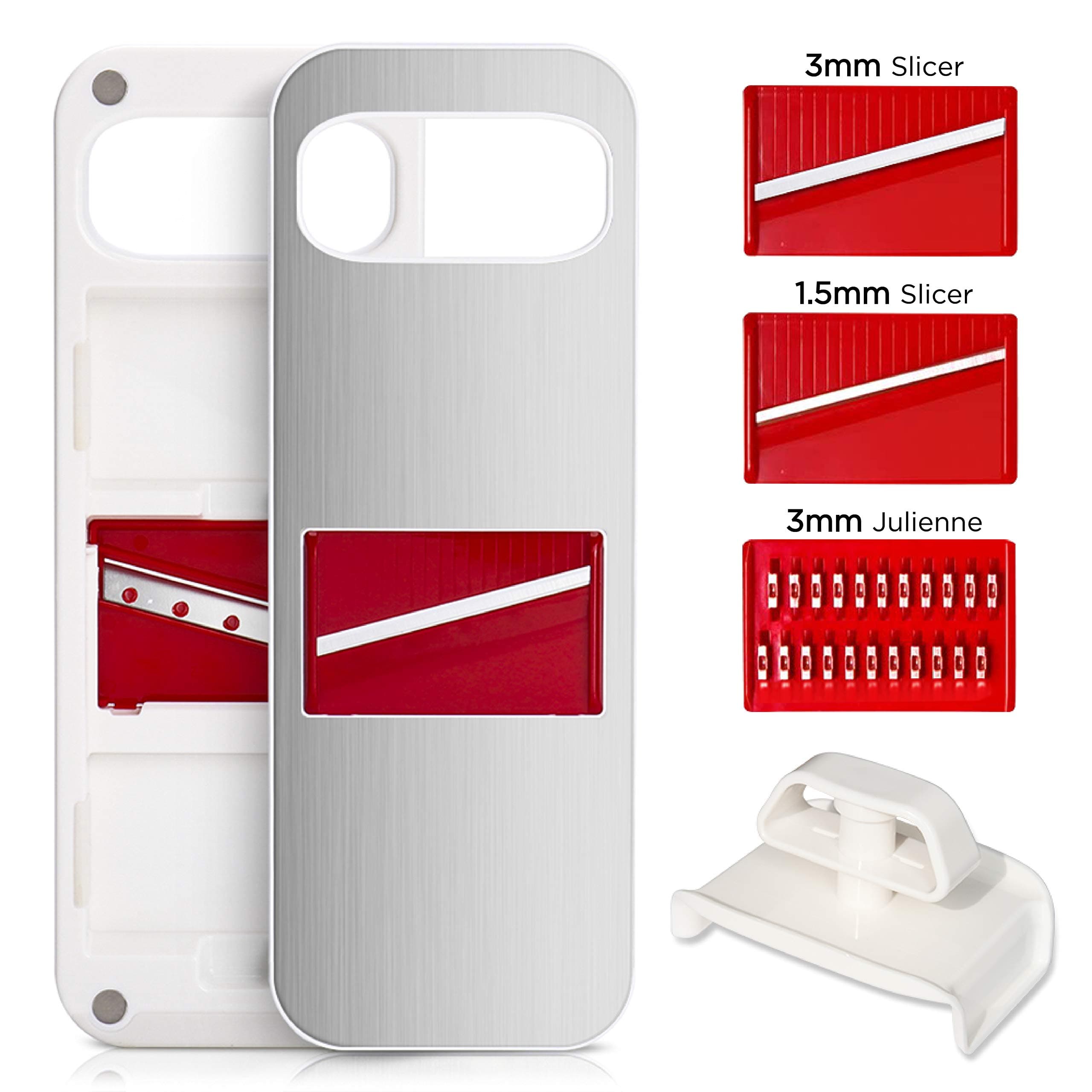 elabo Mondoline Slicer- Stainless Steel Adjustable Vegetable Cutter- 3 Interchangeable Blades- Slicer & Julienne with…