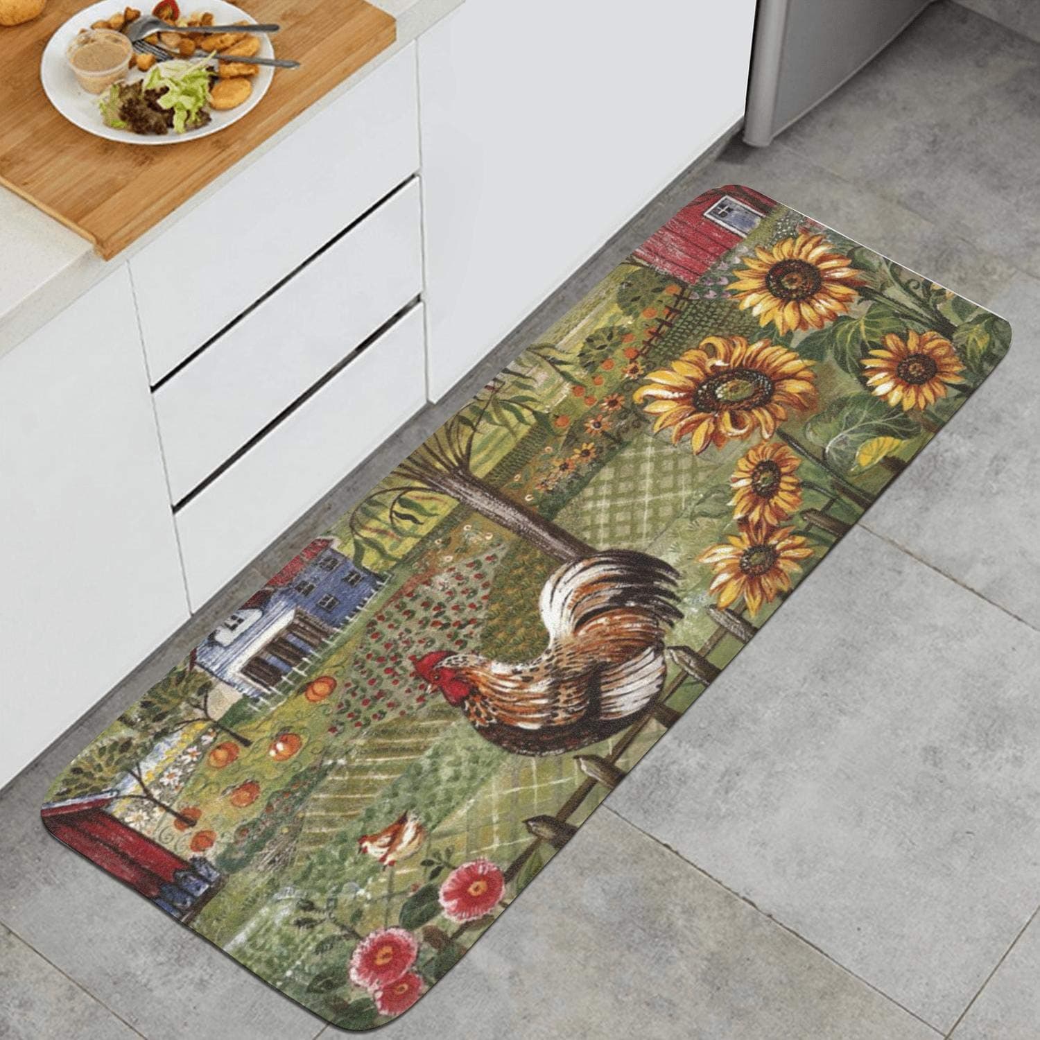 PROGIFToO Kitchen Mat Kitchen Rugs Cushioned Chef Soft Non-Slip Rubber Back Floor Mats Washable Oil Proof Doormat Bathroom Runner Area Rug Carpet