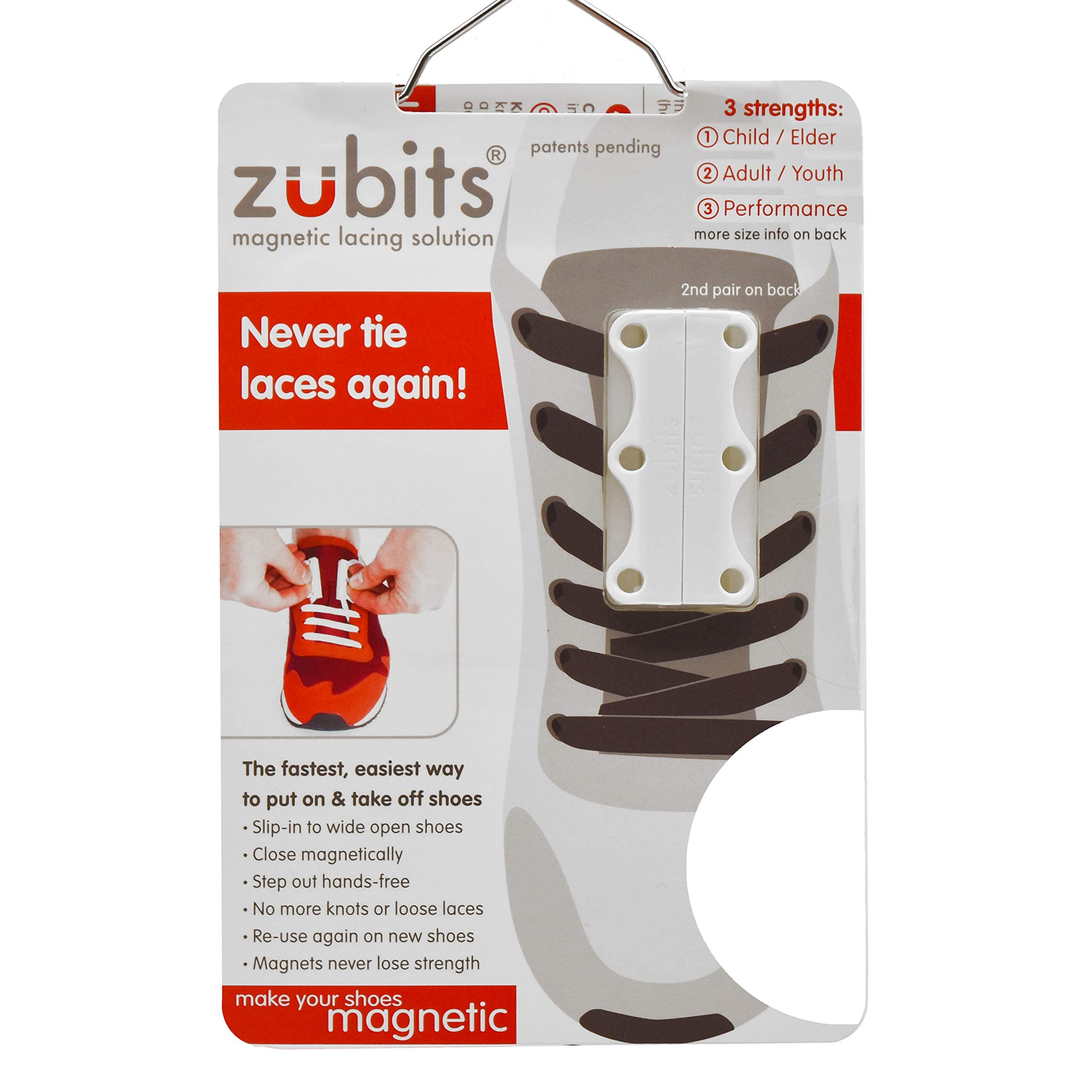 ZUBITS Magnetic Lacing Solution, No Tie Easy Long-Lasting Shoelace Magnets (2 In Pack)