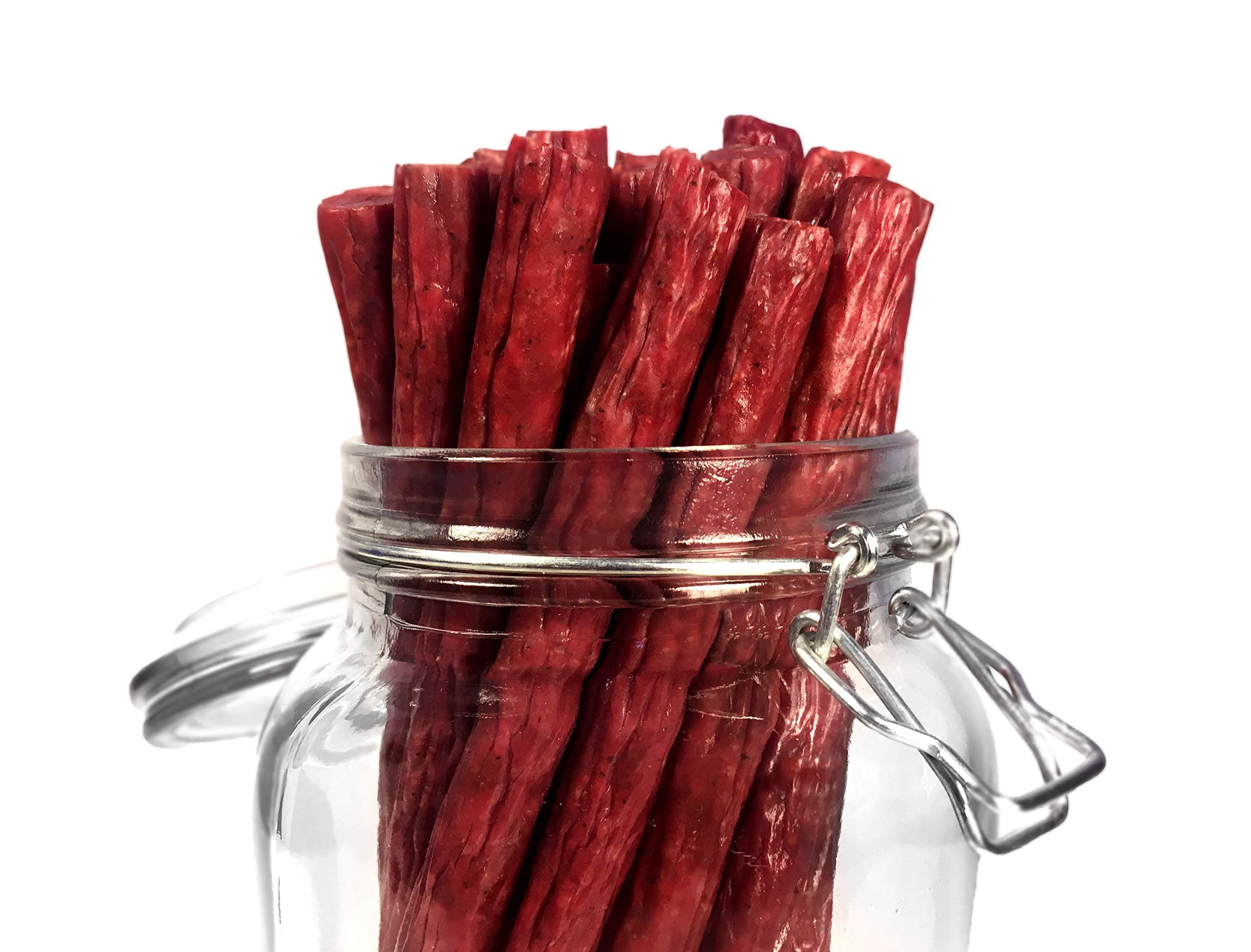 Mission Meats SPICY Non-GMO Grass-Fed Beef Sticks Gluten Free MSG Free Nitrate Nitrite Free Paleo Snacks Keto Healthy Natural Meat Sticks (Jalapeno Pepper, 96 count)