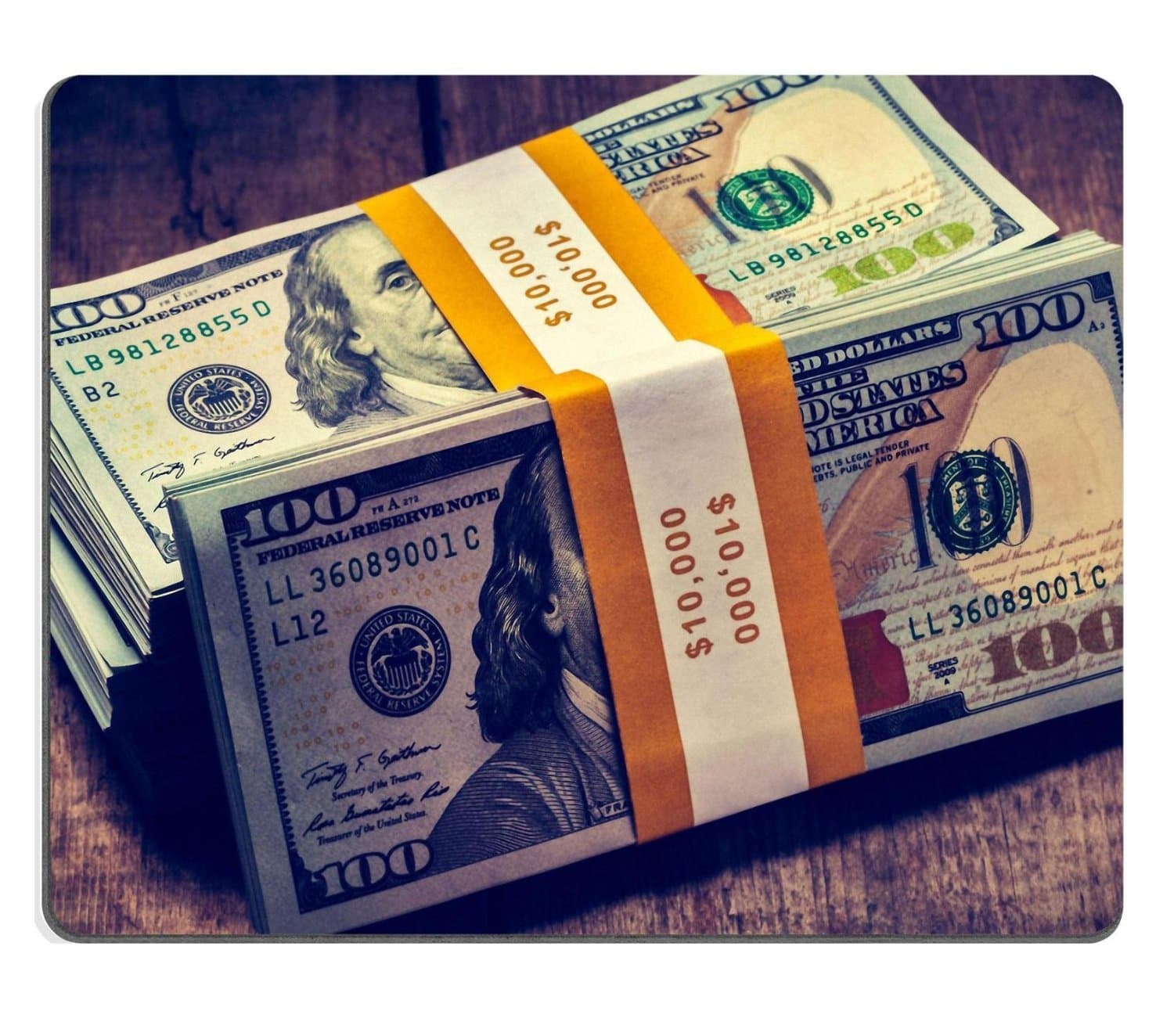 Stacks of new 100 US dollars 2013 banknotes bills Rectangle Mouse Pad,Gaming Mouse Pad,Mousepad