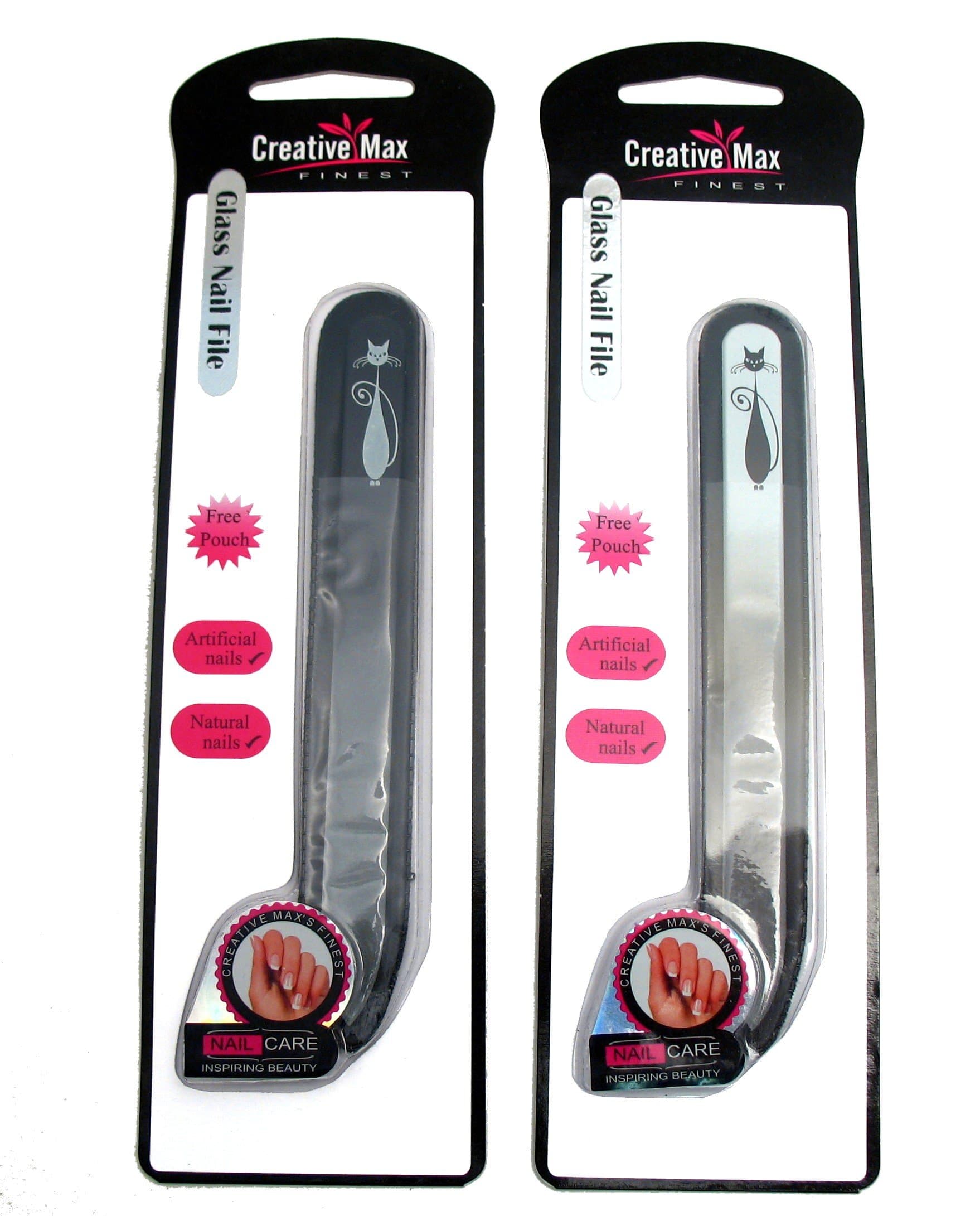 Cut Glass Nail File - Cat Design (White)