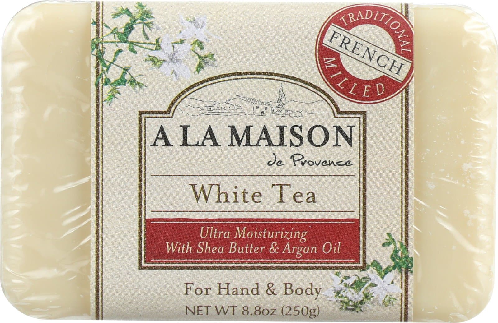 4 Pack of A La Maison Bar Soap White Tea - Ultra Moisturizing - Traditional French Milled - 8.8 Ounce