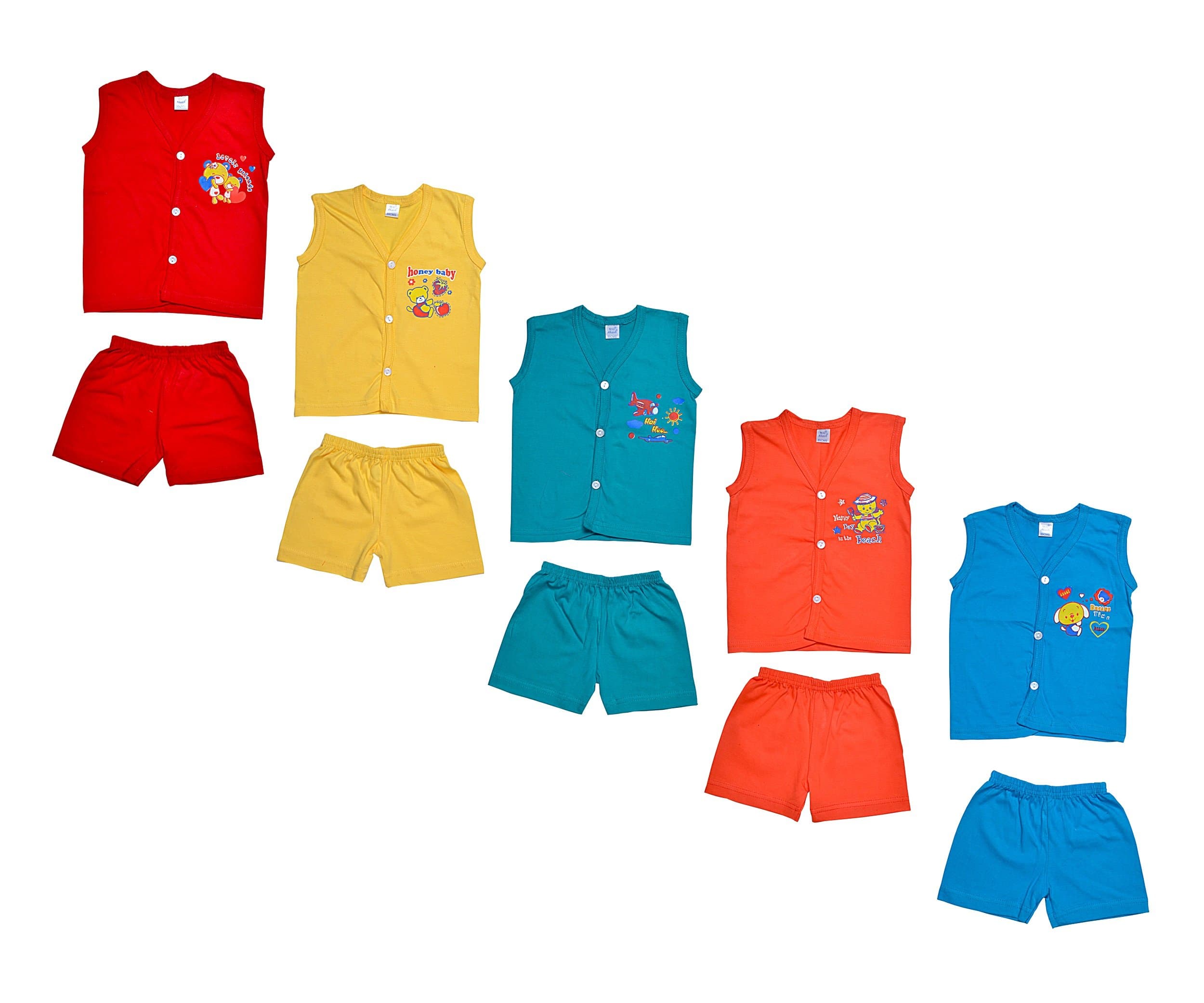 Baby Boy Top & Bottom (Multicolor) - Pack of 5 Sets