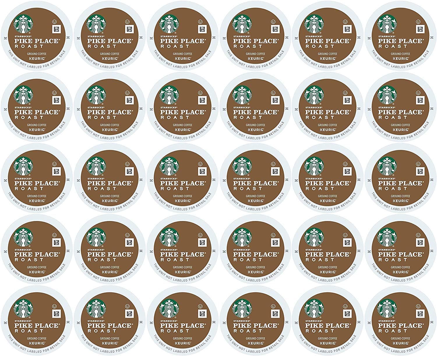 Coffee K Cups (30 Pack) Starbucks Pike Place Single-Serve Keurig K-Cups Pods