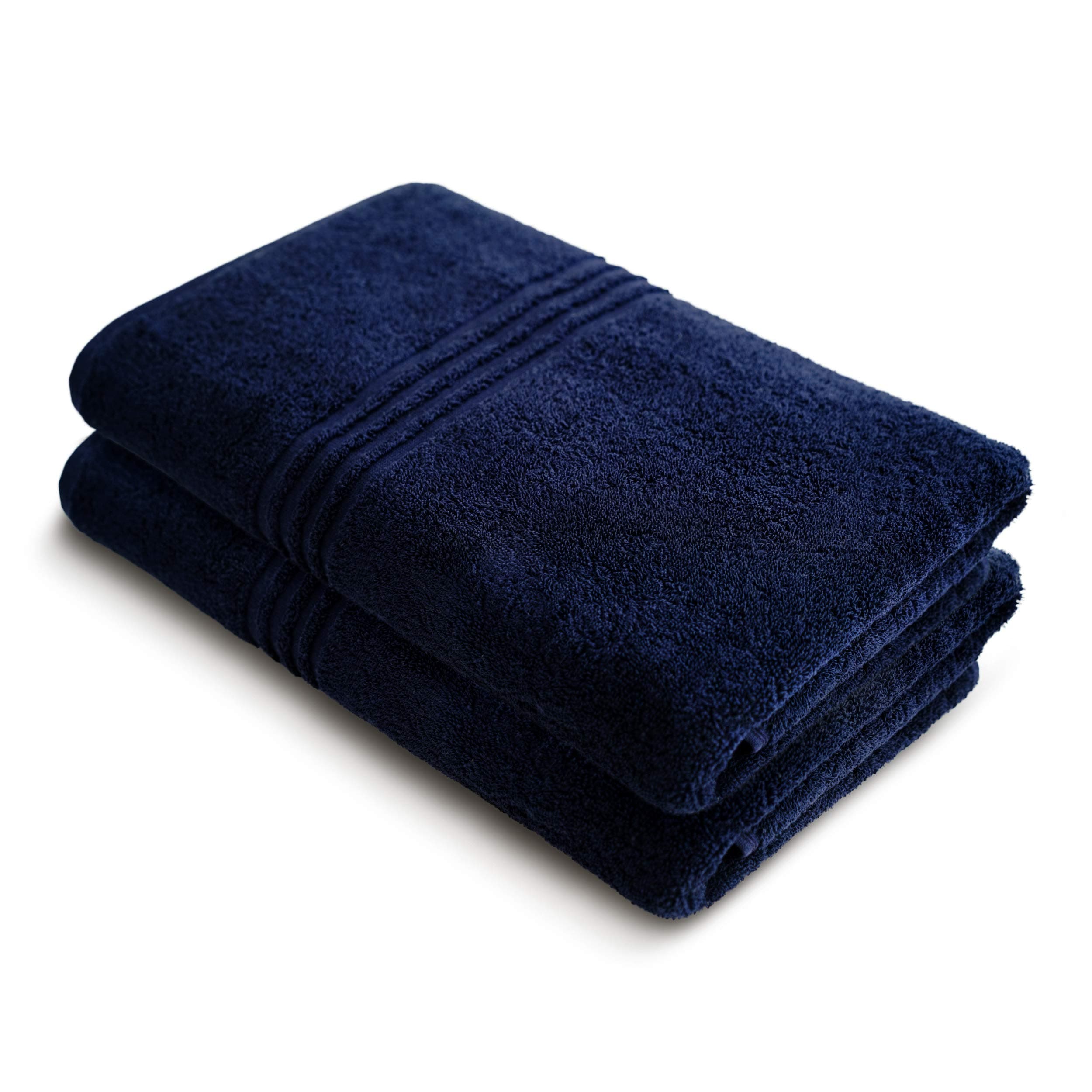 Turquoise Home 2 Pack Blue Bath Towel Set - Large Blue Bath Towels - 70 x 150 cm Extra Soft Cotton Bath Sheets XL (2 Bath Towels, Navy)