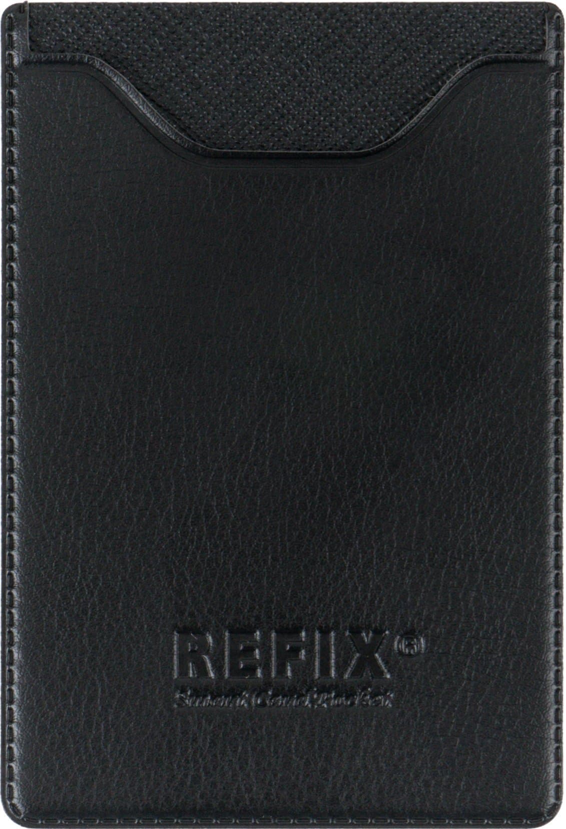 Refix Adhesive Accessory Leather Card Pocket for Iphone, Ipod, Galaxy S5 S6, Note, Edge Smart Phones (Black)