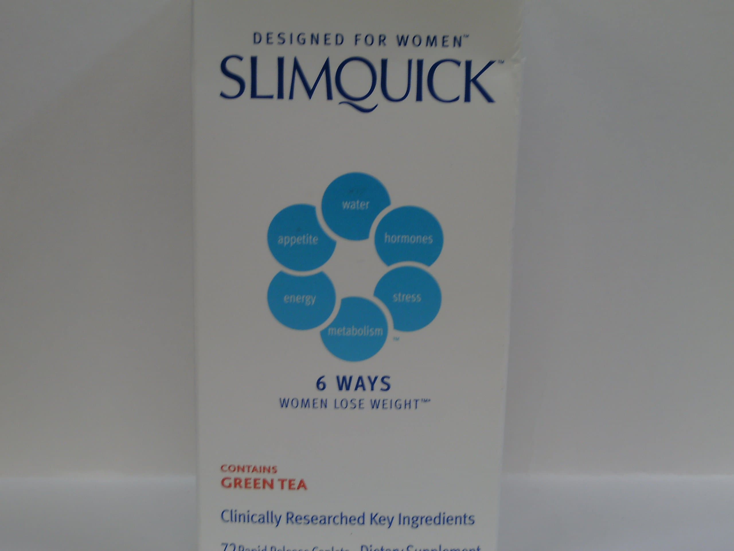 SlimQuick 72 Rapid Release Caplets Dietary Suppliment w/Green Tea