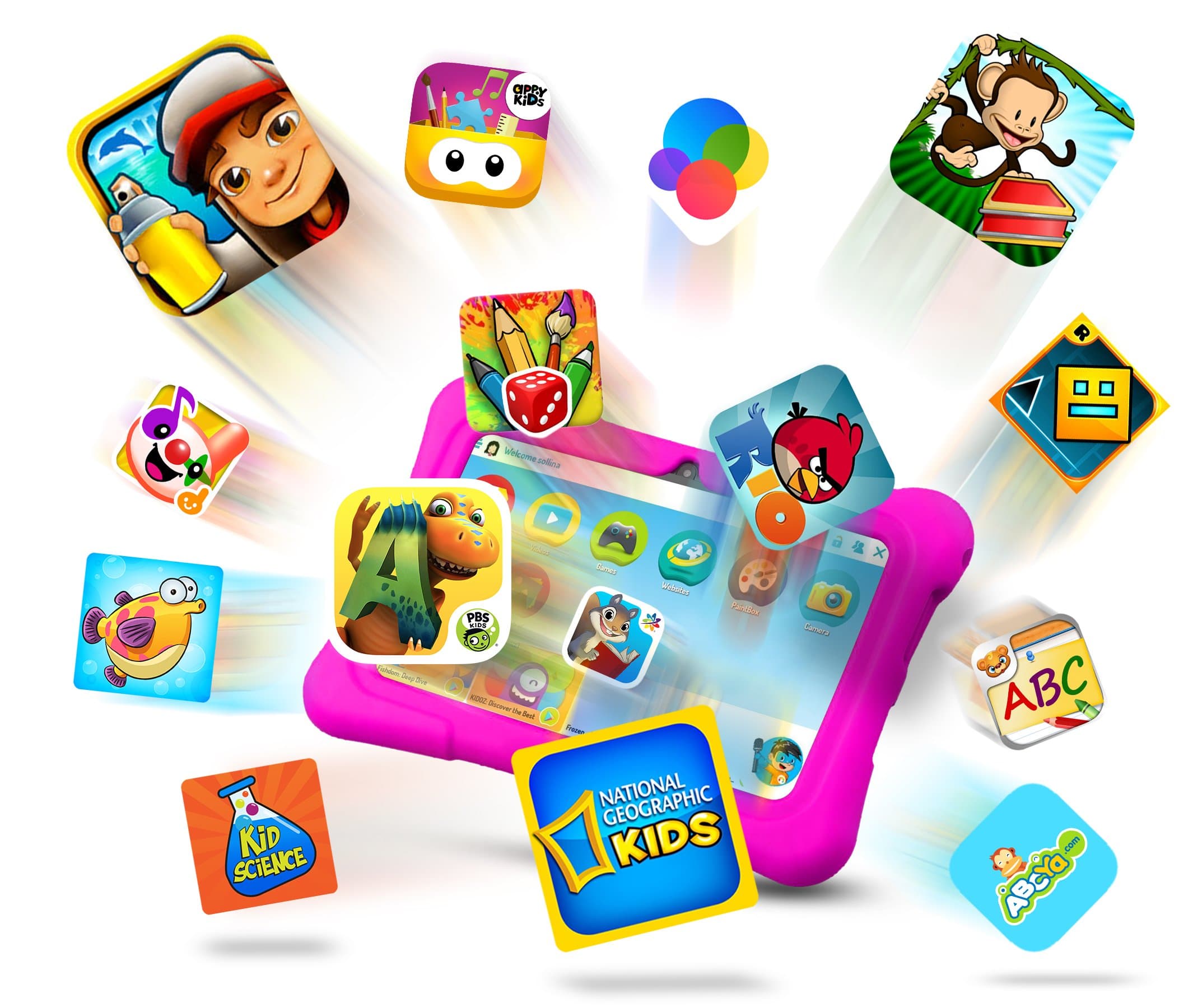 Kids HD Tablet- 7" Quad Core Tablet PC (1 GB RAM, 8GB HDD, Google Android 5.1, WIFI Enabled, Google Play) - UK Warranty + Extra Protection Case - Tecwizz (Pink)