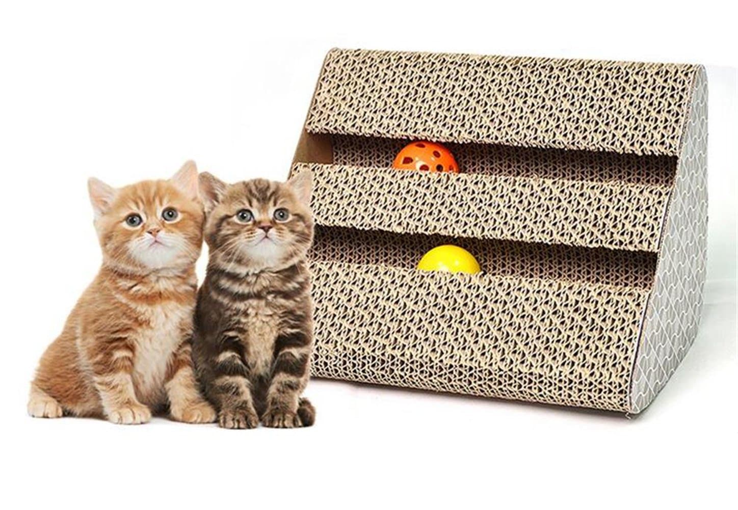 Cat Scratch Pad,Scratcher with Catnip,Scratching Posts,Cat Toy Scratching Board Lounge Set with Bell-Ball Cat Free Catnip by Ayuboom