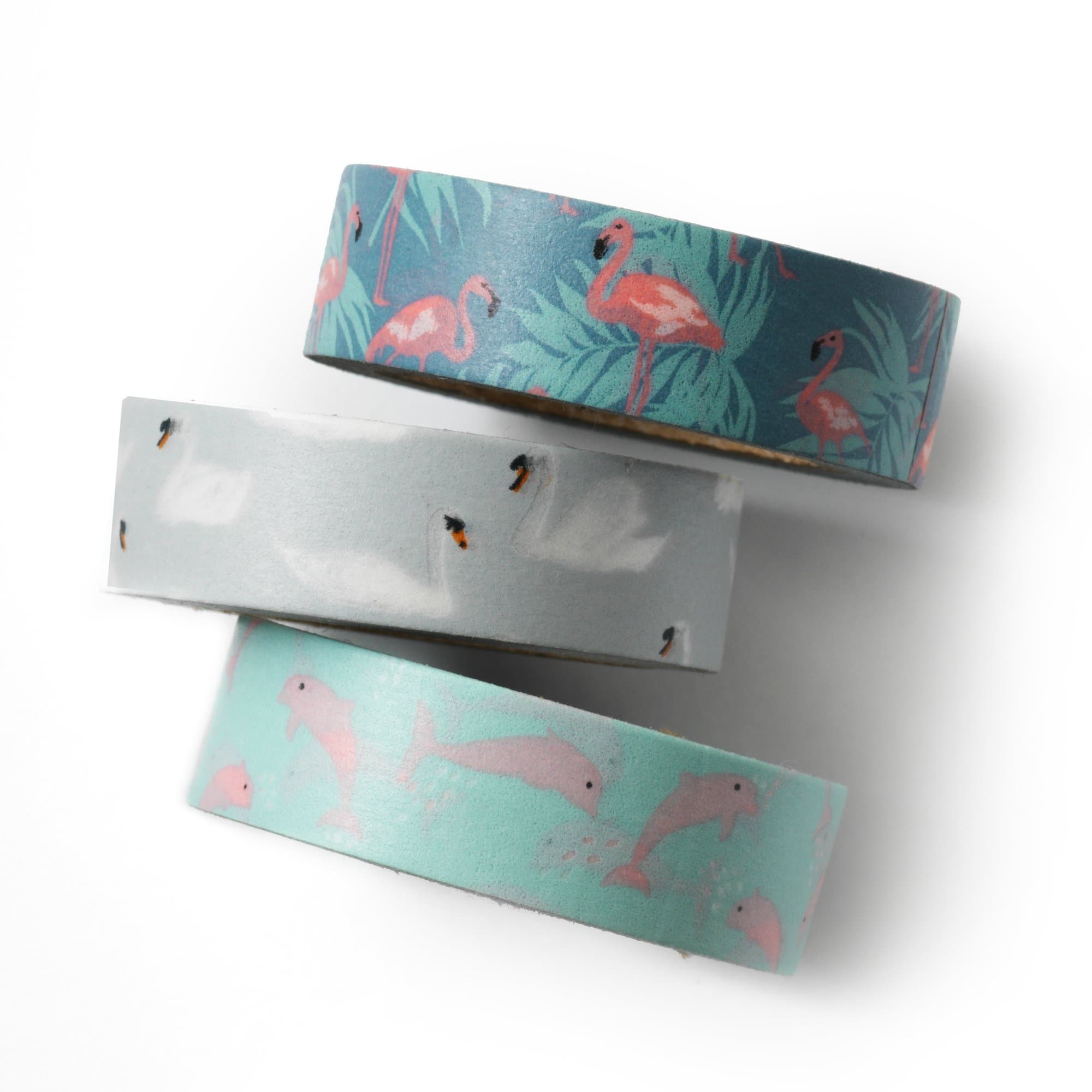 Washi tape set - flamingo - value pack - DIY - packaging - decorative tape - flamingo - swan - dolphin Love My Tapes