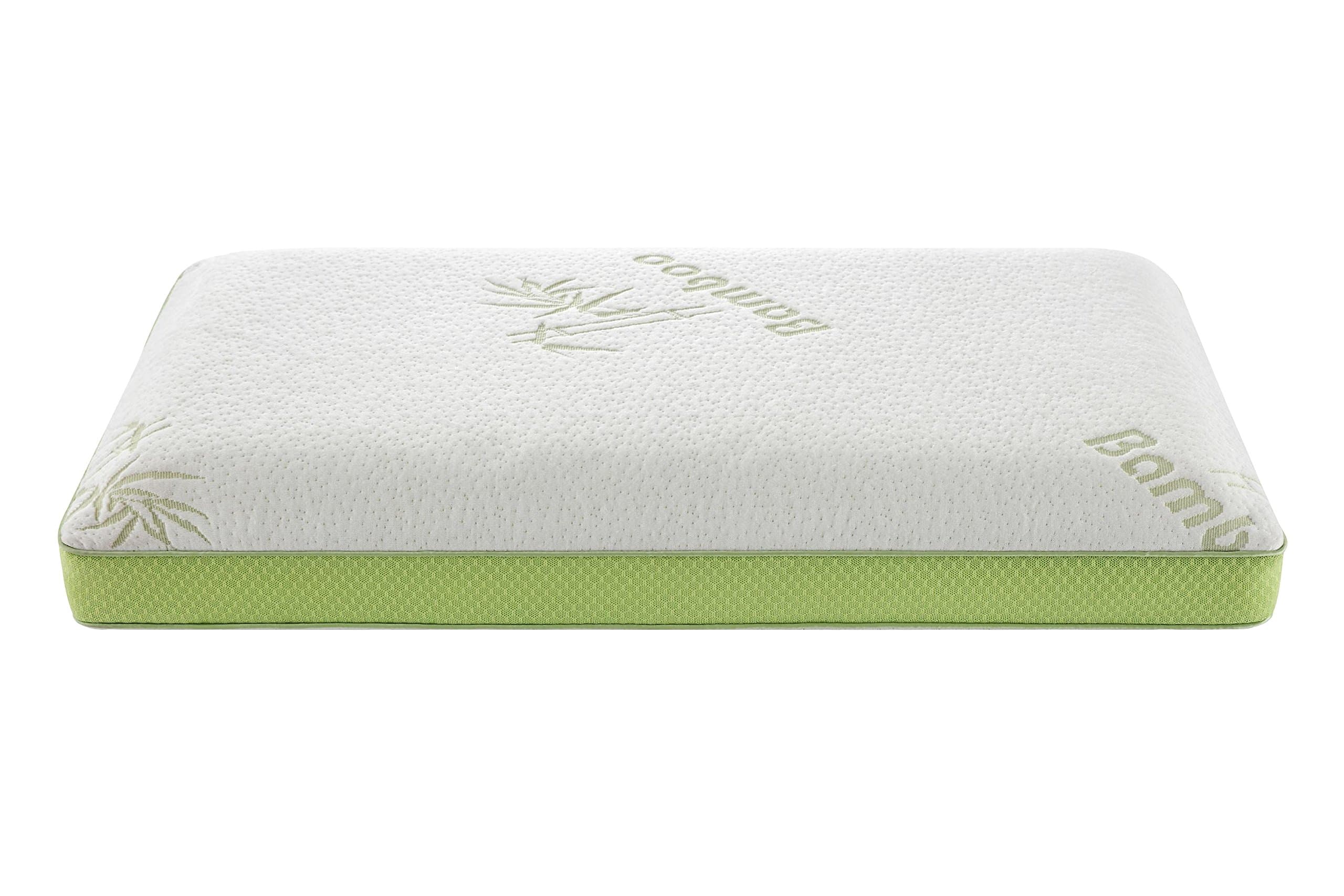 Alveo Bamboo Hypoallergenic Memory Foam Gusseted Side and Back Sleeper Pillow with a Soft Removable Mesh Zipper Micro-Vented Washable Cover - (Queen Size)