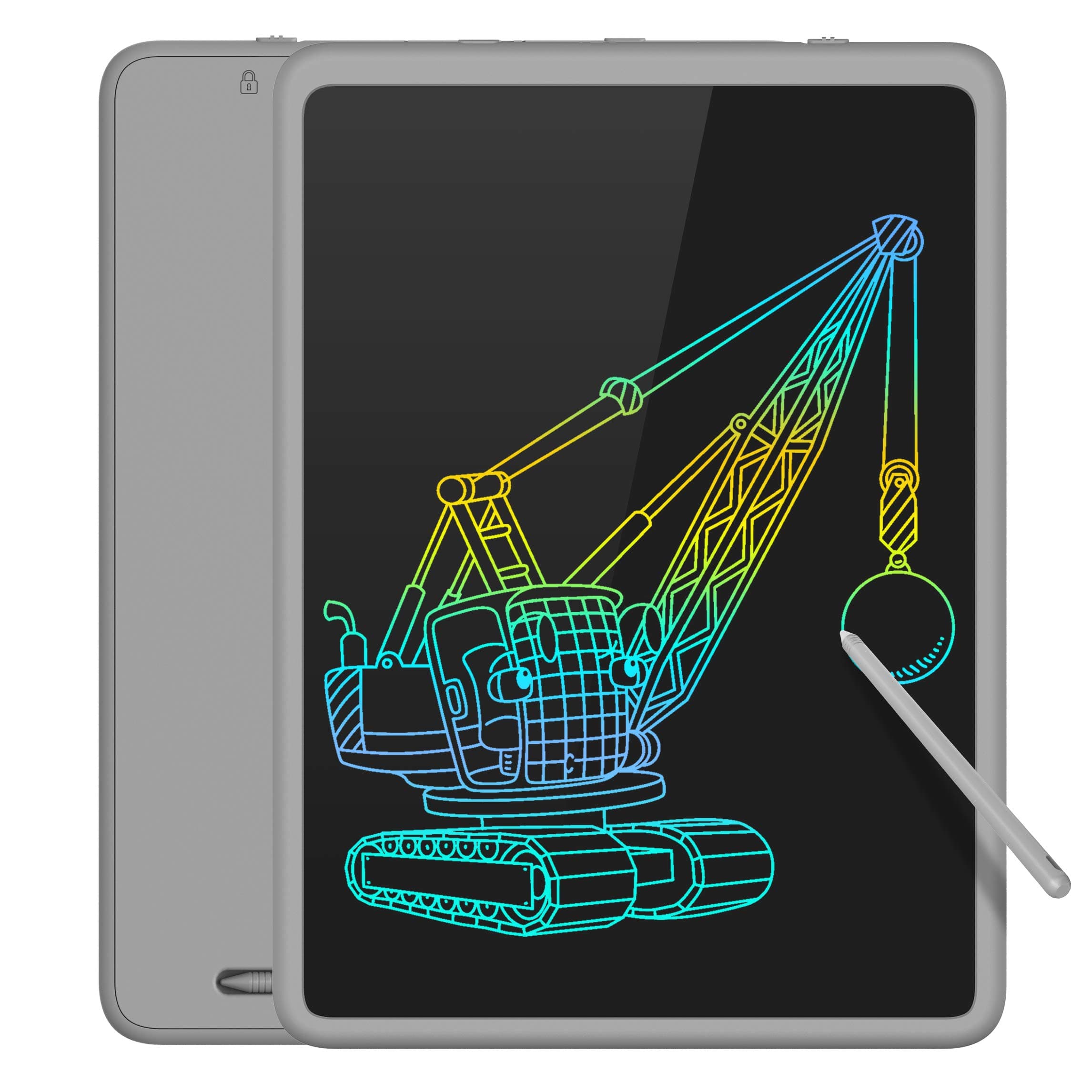 TECBOSS LCD Writing Tablet Colorful Large Screen, 11 Inch Kids Electronic Digital Drawing Board Doodle Pads, Educational Toys for 3-6 Years Old Boy and Girls (Grey)