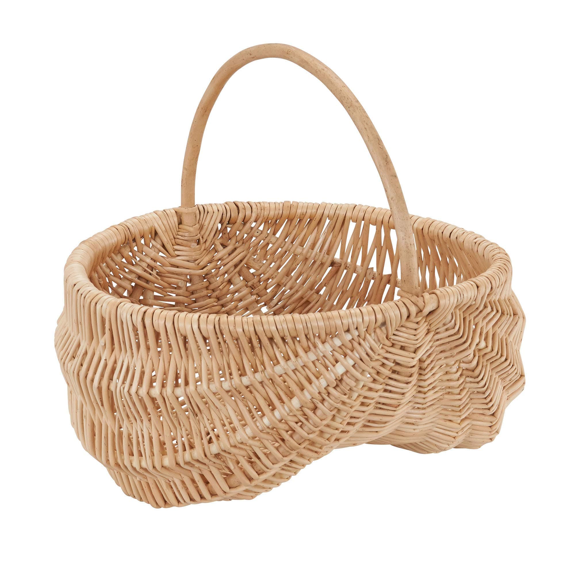 Household Essentials Brown ML-2260 Decorative Woven Wicker Basket with Handle Willow