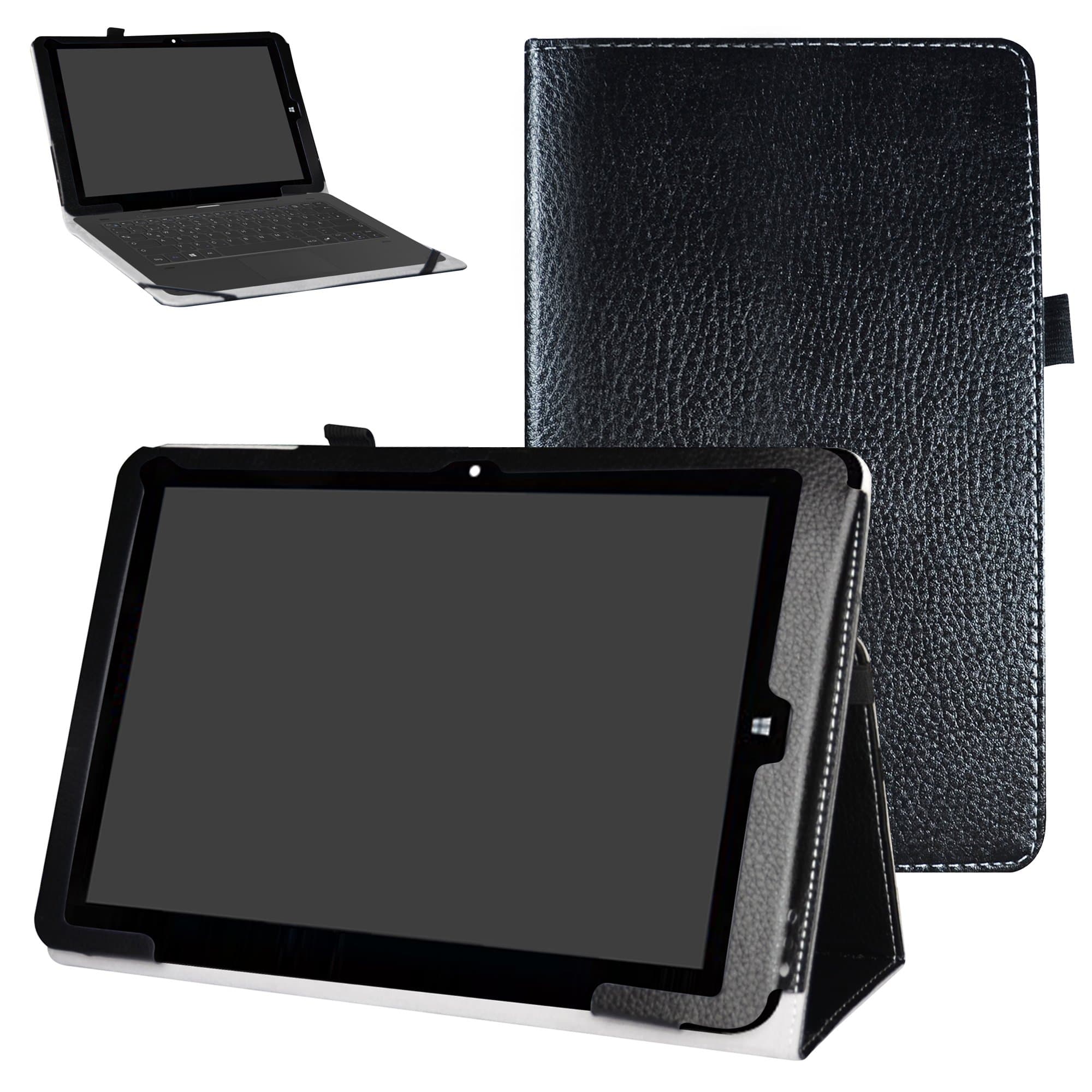 MAMA MOUTH Chuwi Hi12 Case, PU Leather Folio 2-folding Stand Cover with Stylus Holder for 12" Chuwi Hi12 Windows 10 & Android 5.1 Dual System Tablet PC,Black