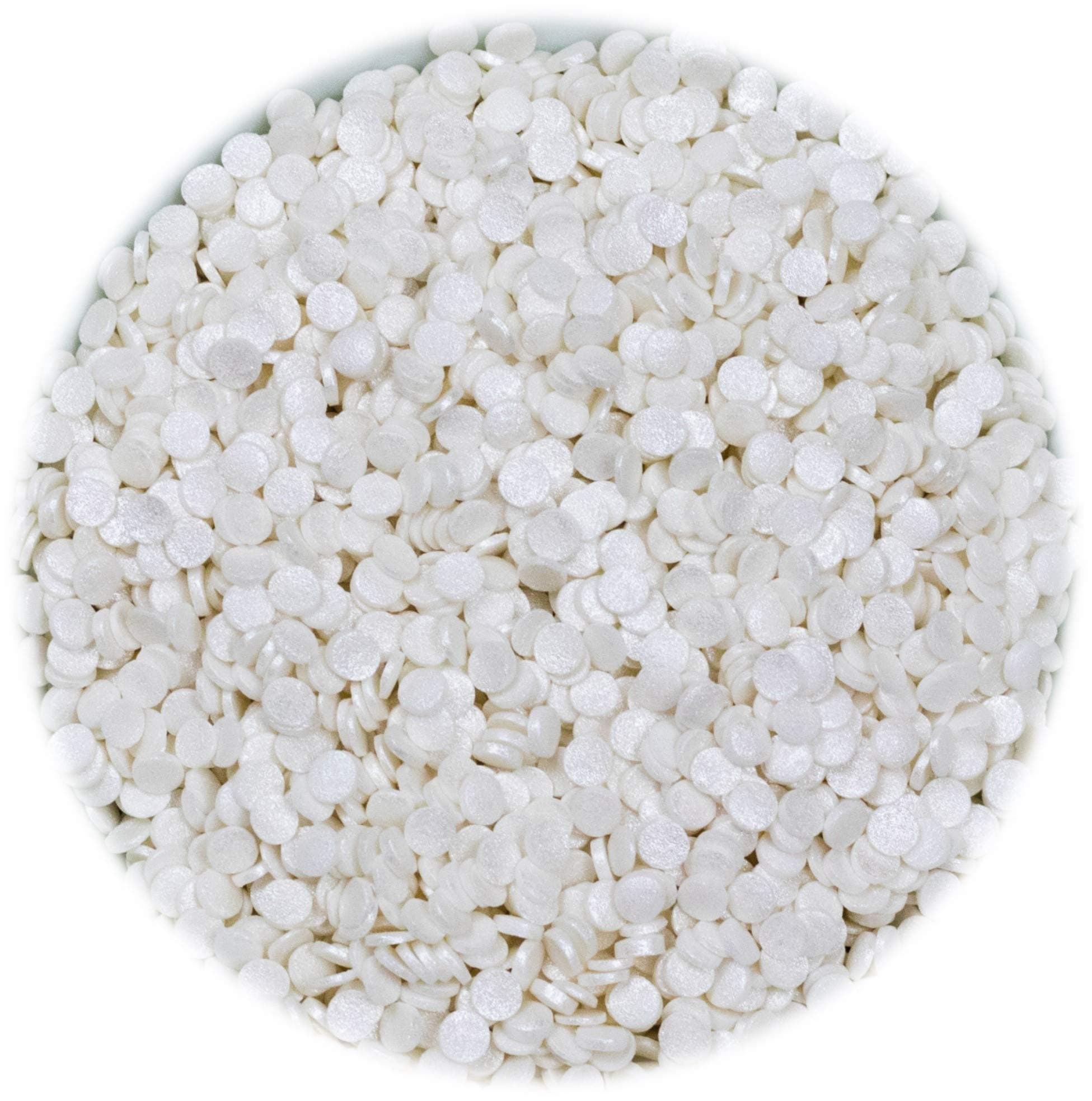 White Glimmer Confetti (funfetti) Cupcake / Cake Decorations Sprinkles (25g)