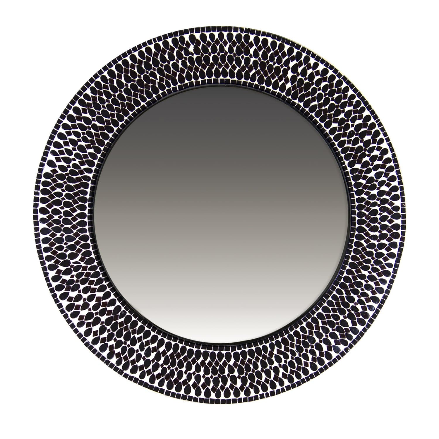 DecorShore 24" Black Frame Crackled Glass Mirror