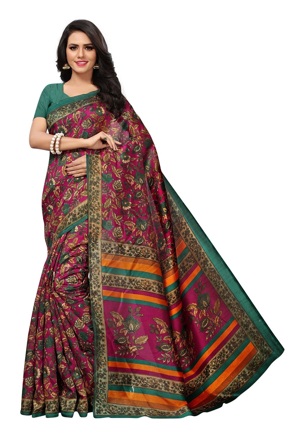 Winza Designer silk with blouse piece Saree
