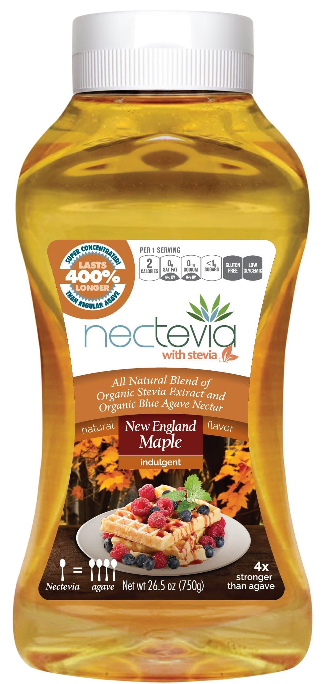 Nectevia New England Maple - Stevia Infused Agave Nectar, 1 Pack
