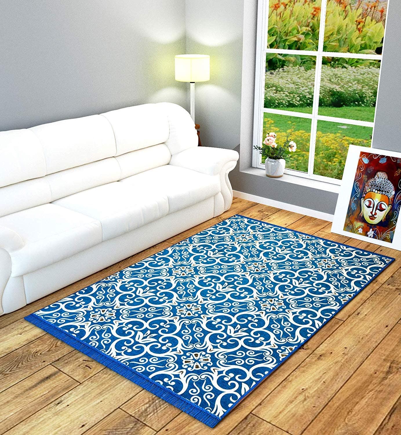 Decorista Chenille Carpets for Home (Blue)