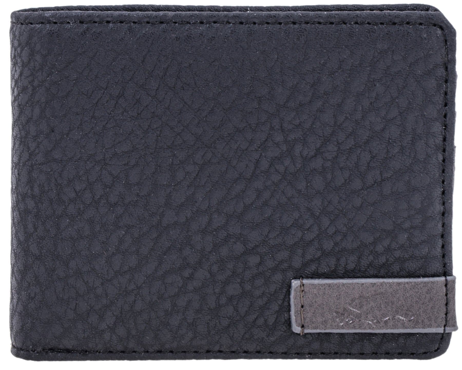 Roots 73 Men's Tracker Collection Slim RFID Protected Trifold Wallet with Center Wing (Black, Charcoal)