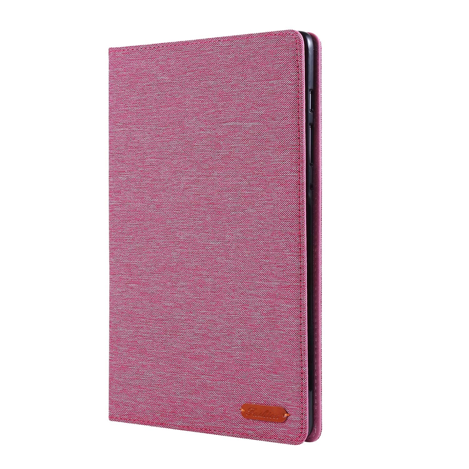 QYiD Tablet Case for Galaxy Tab S6 Cloth Texture Leather Soft Silicone Auto Sleep/Wake Cover with 2 Card Slots Cover for Samsung Galaxy Tab S6 2019 / SM-T860 / SM-T865 (10.5") (Rose Pink)